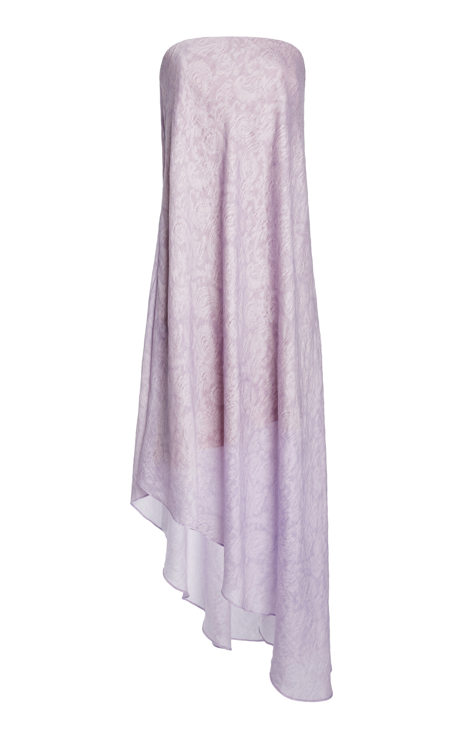 Christopher Esber Light Leak Jacquard Cascade Strapless Dress