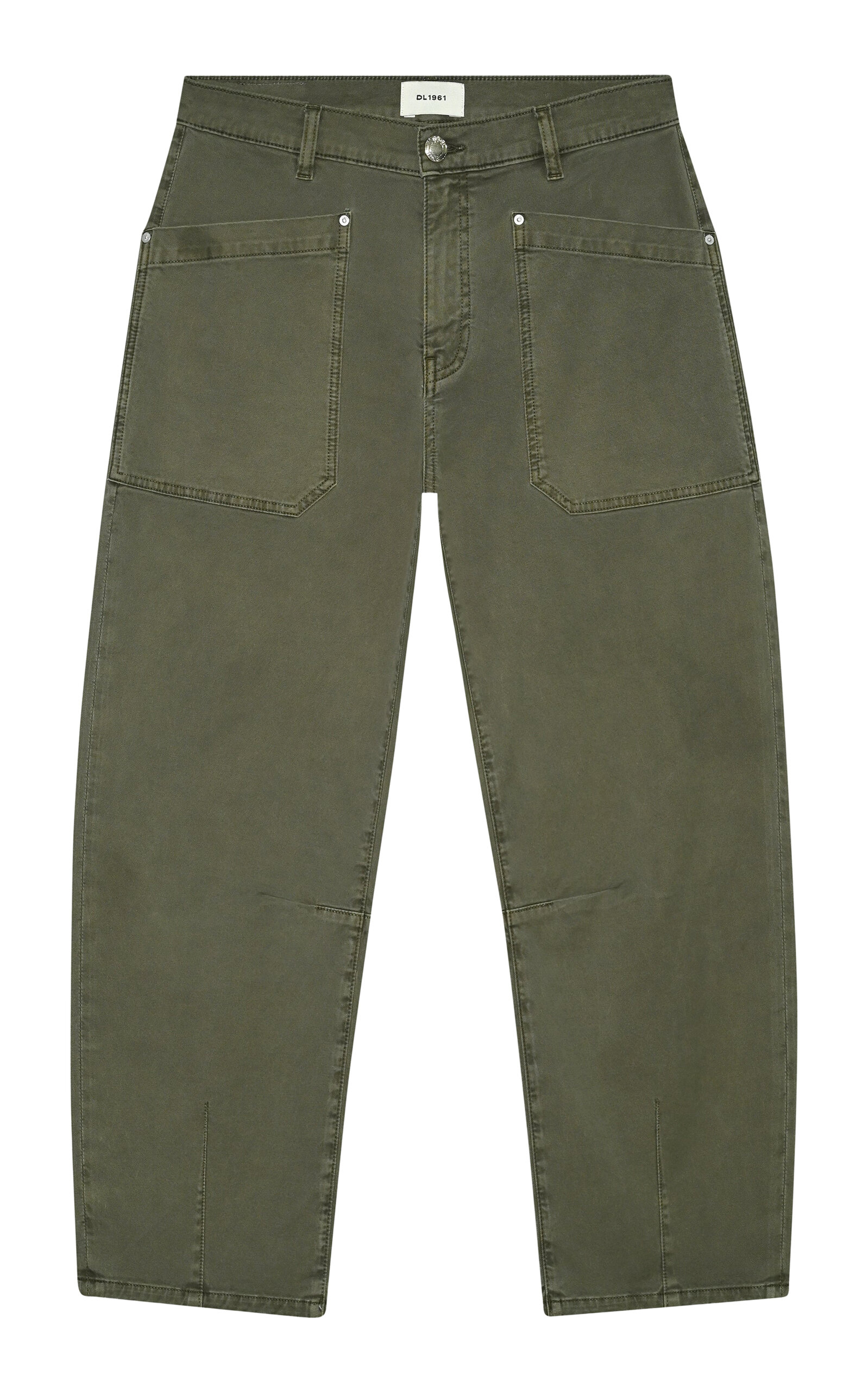 Dl1961 Bilie Easy Barrel High Rise Pants In Dark Green