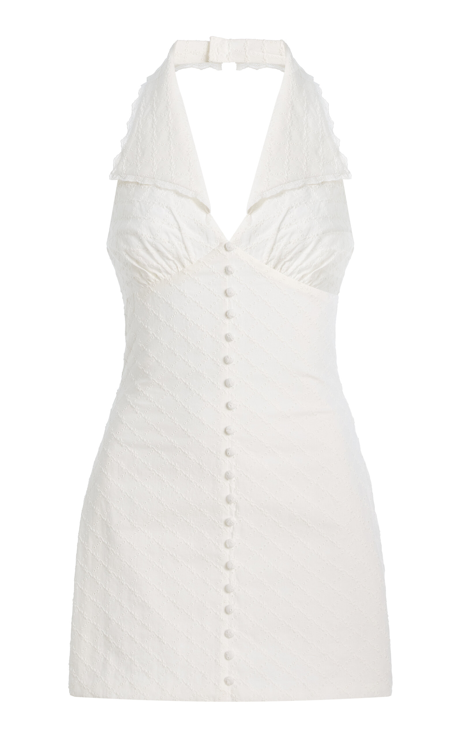 Mirror Palais Collared Cotton Mini Dress