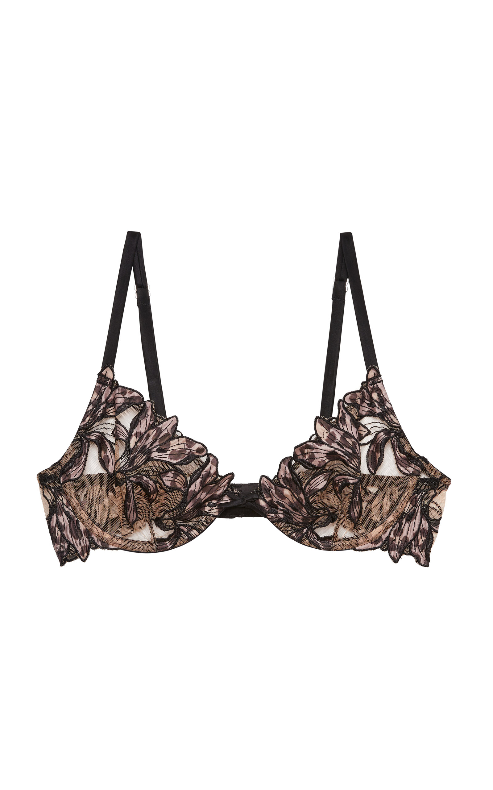 Fleur du Mal Lily Embroidered Demi Bra - Moda Operandi