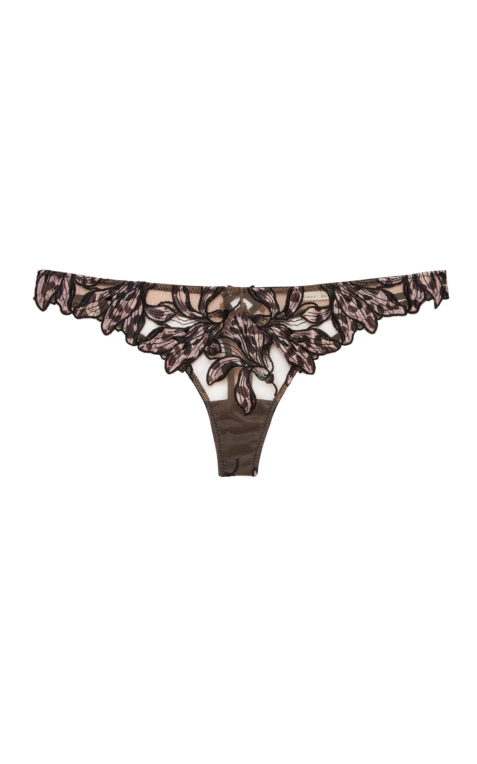 Fleur du Mal Lily Embroidered Thong - Moda Operandi