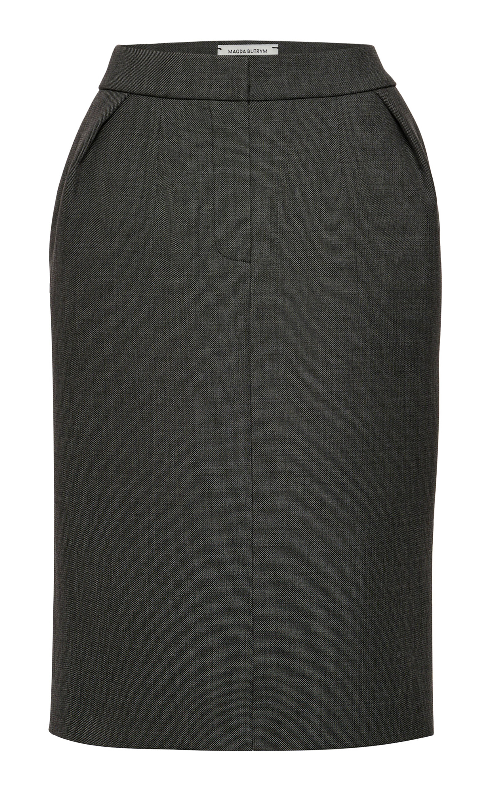 Magda Butrym Grey Structured Wool Skirt
