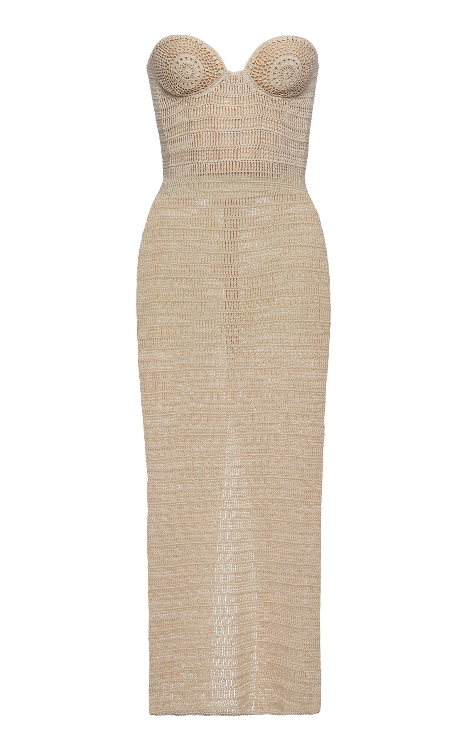 Magda Butrym Strapless Crocheted Cotton Midi Dress - Moda Operandi