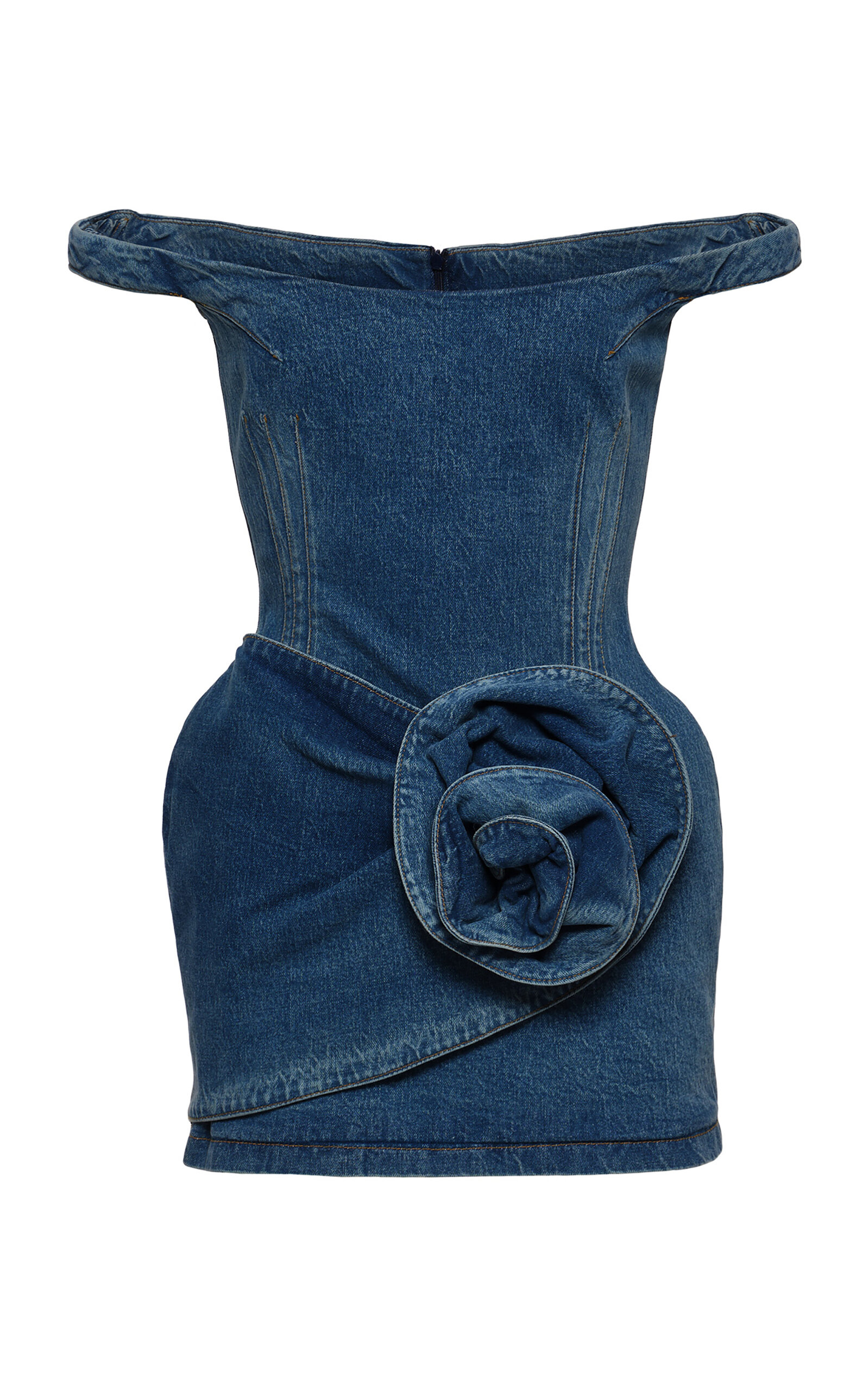 Magda Butrym Off-the-Shoulder Denim Mini Dress
