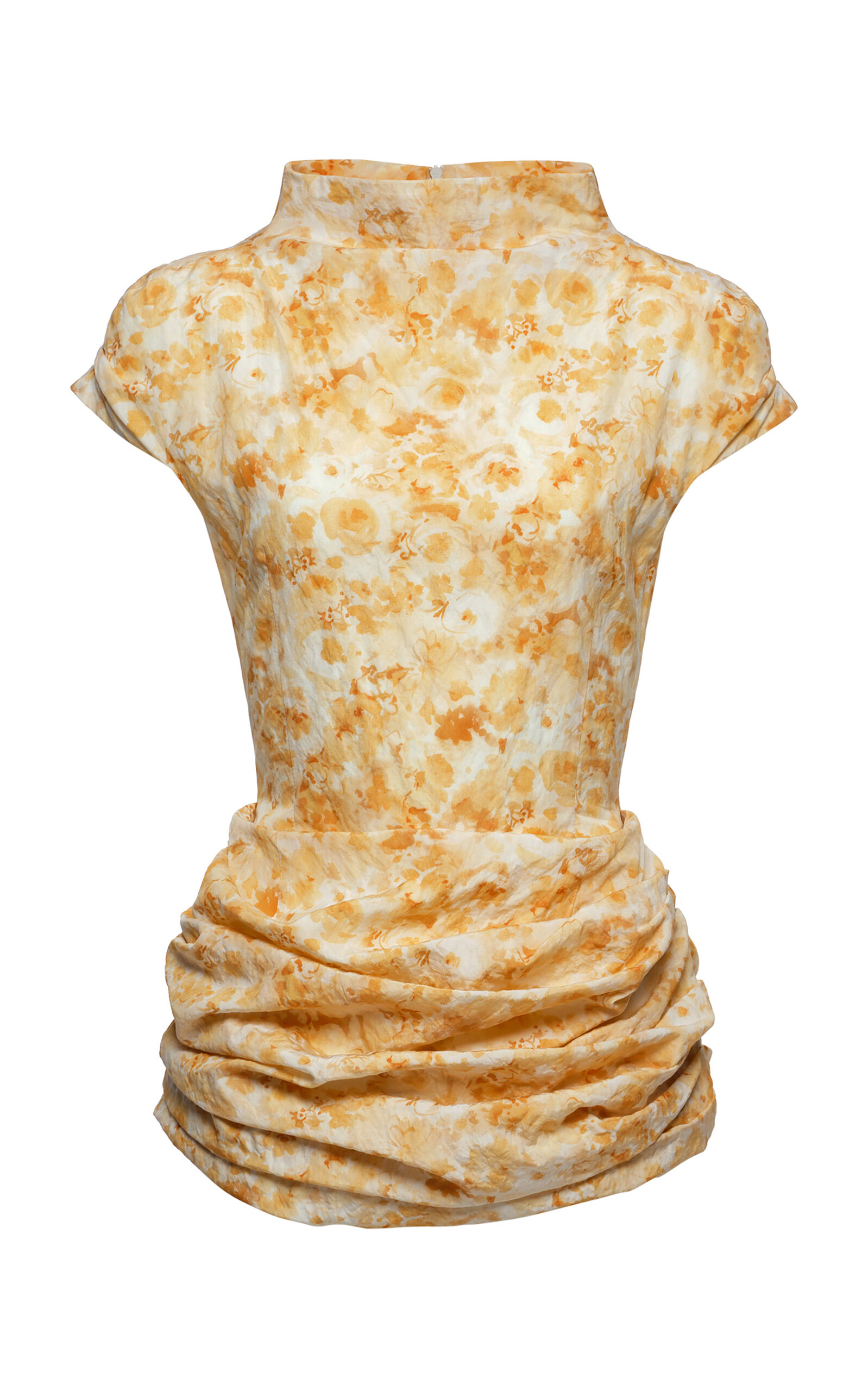 Magda Butrym High-Neck Ruched Mini Dress