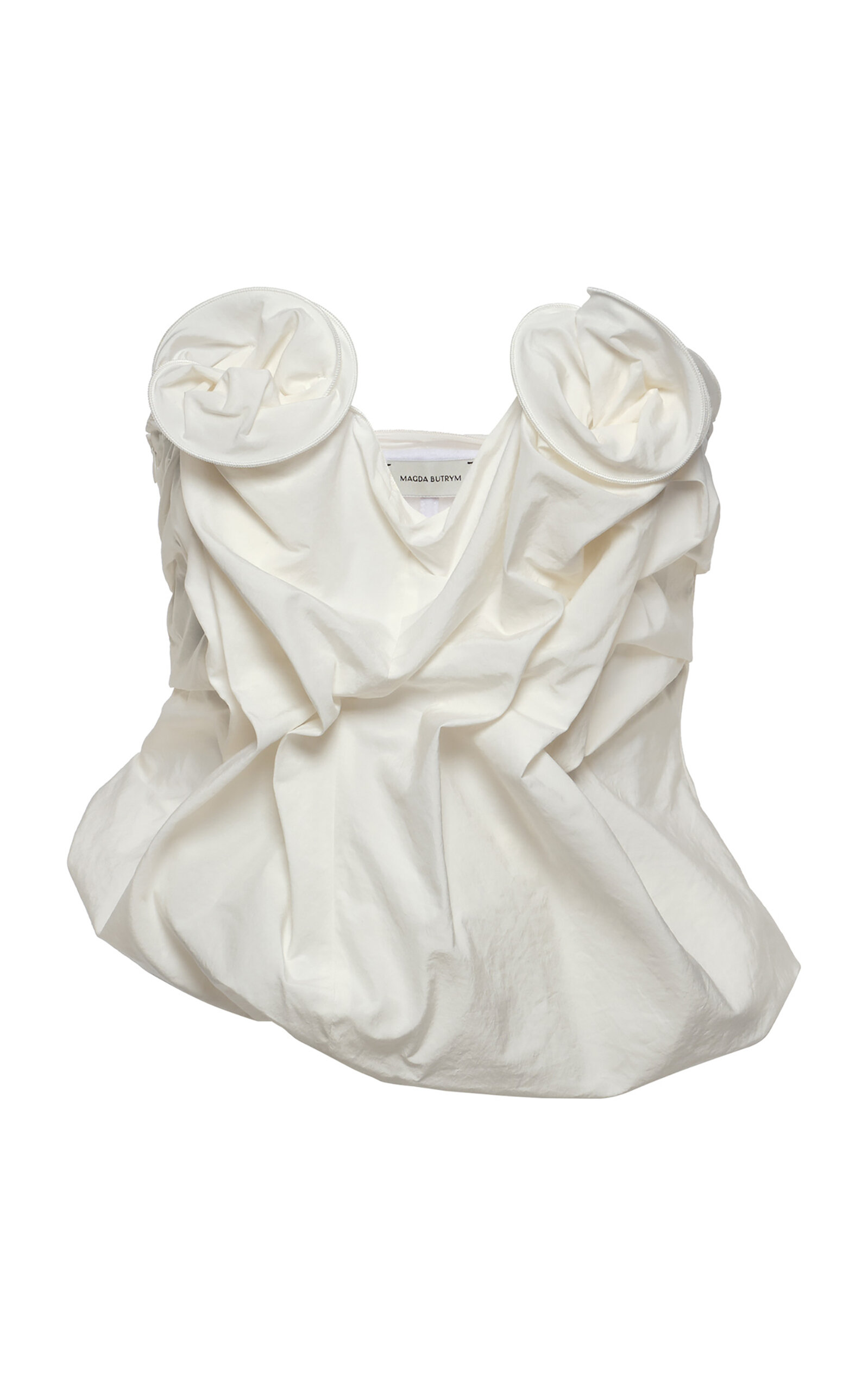Magda Butrym Gathered Cotton-Blend Corset Top