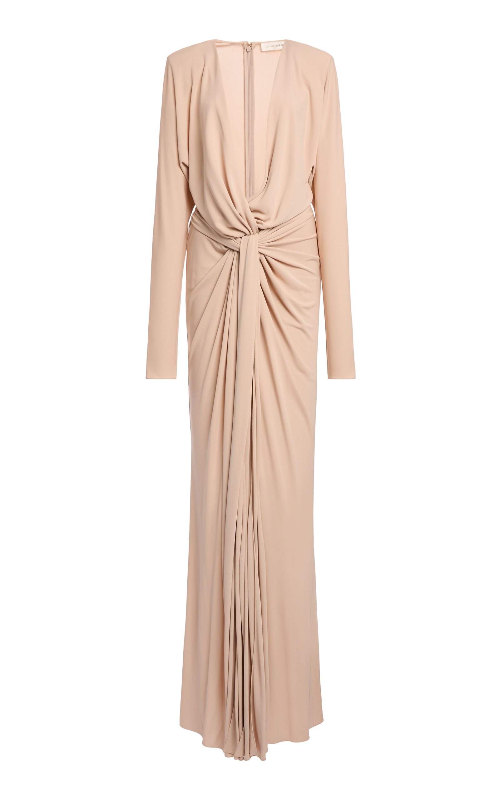 Zuhair Murad Jersey V-Neck Long Sleeves Long Dress