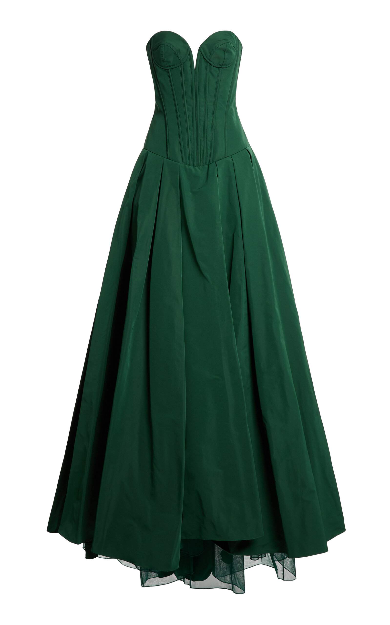 Zuhair Murad Faille Corset Top Wide Long Dress