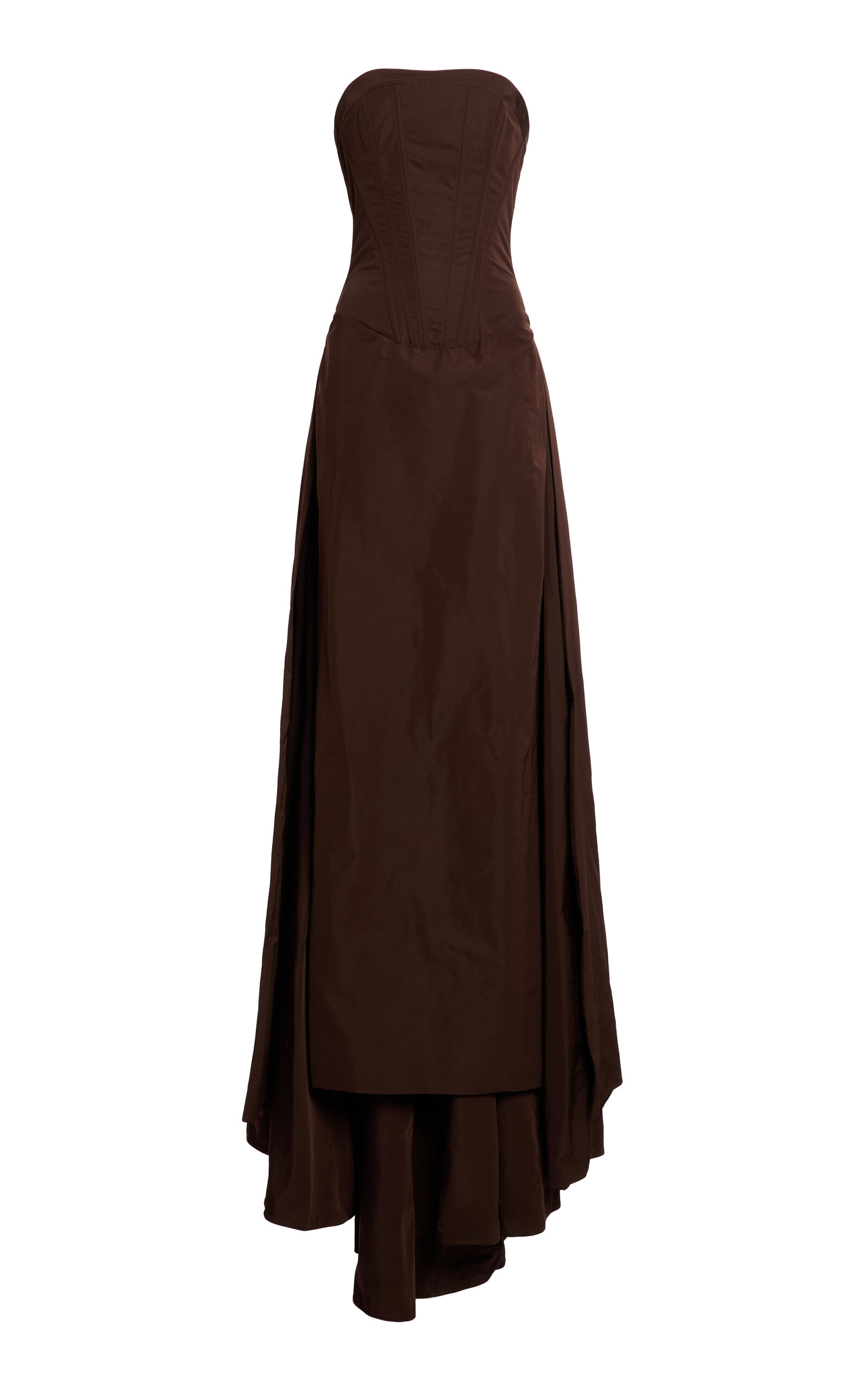 Zuhair Murad Faille Corset Top Silk-Blend Long Dress
