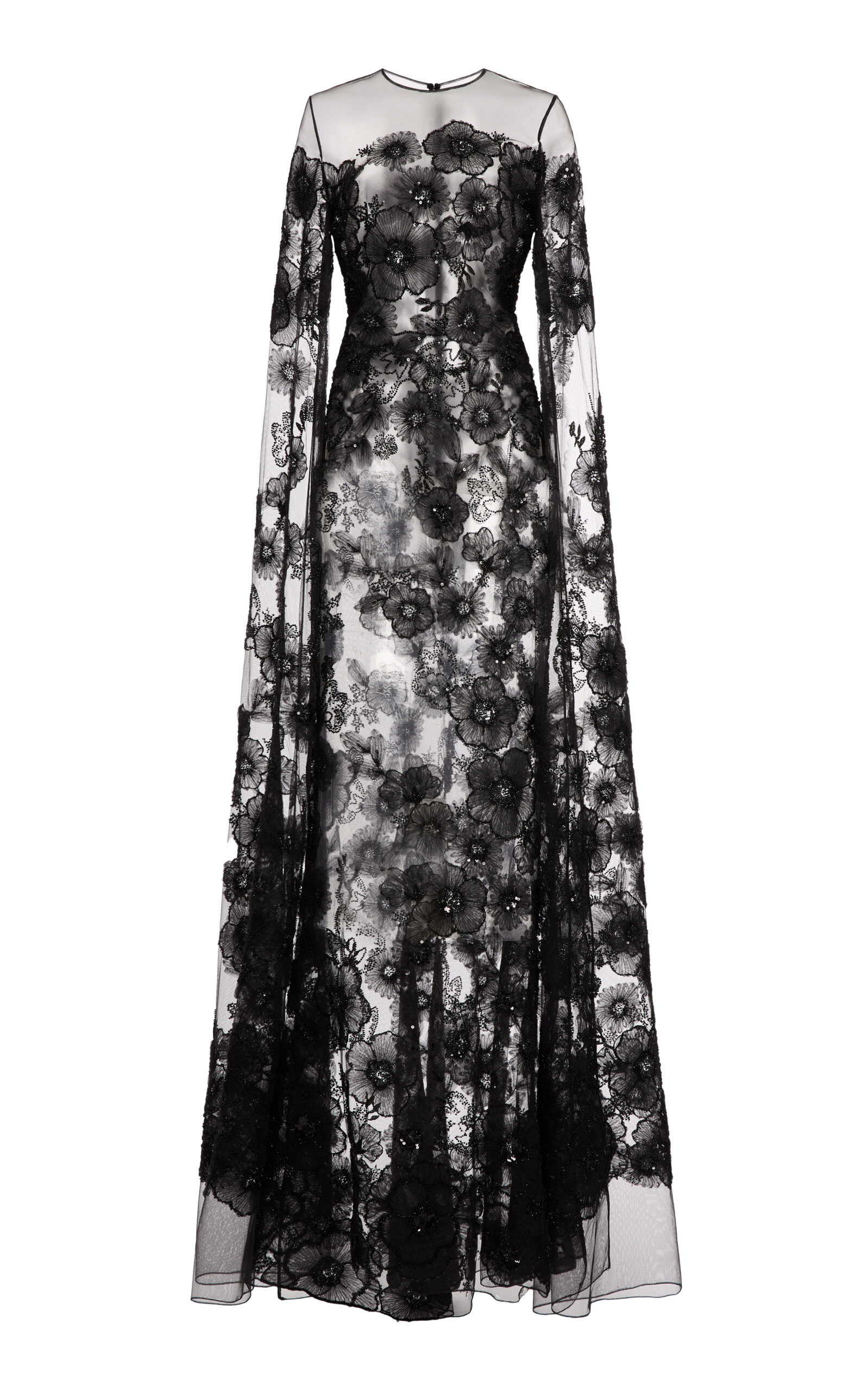 Zuhair Murad Floral-Embroidered Long Dress