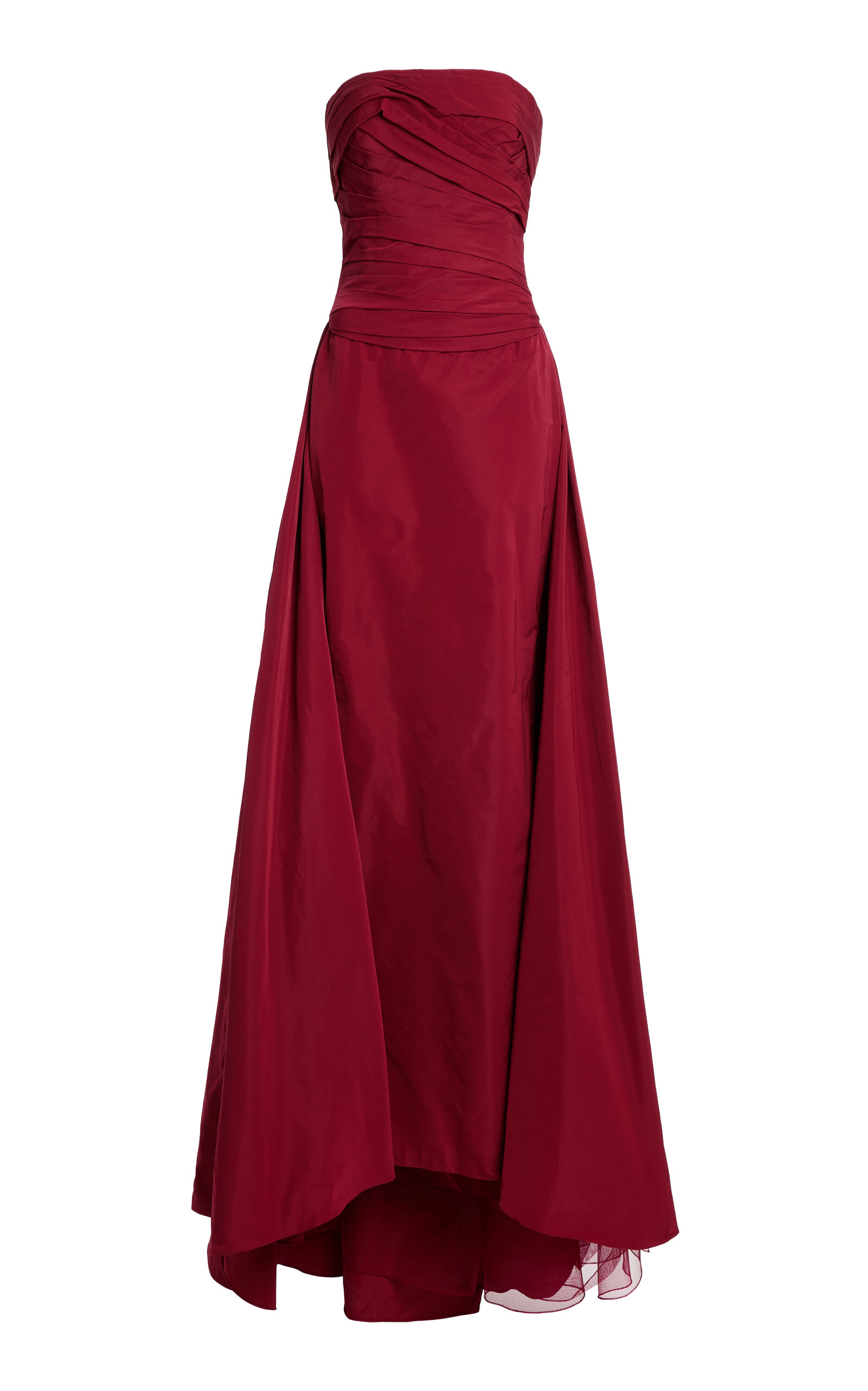 Zuhair Murad Faille Strapless Draped Long Dress