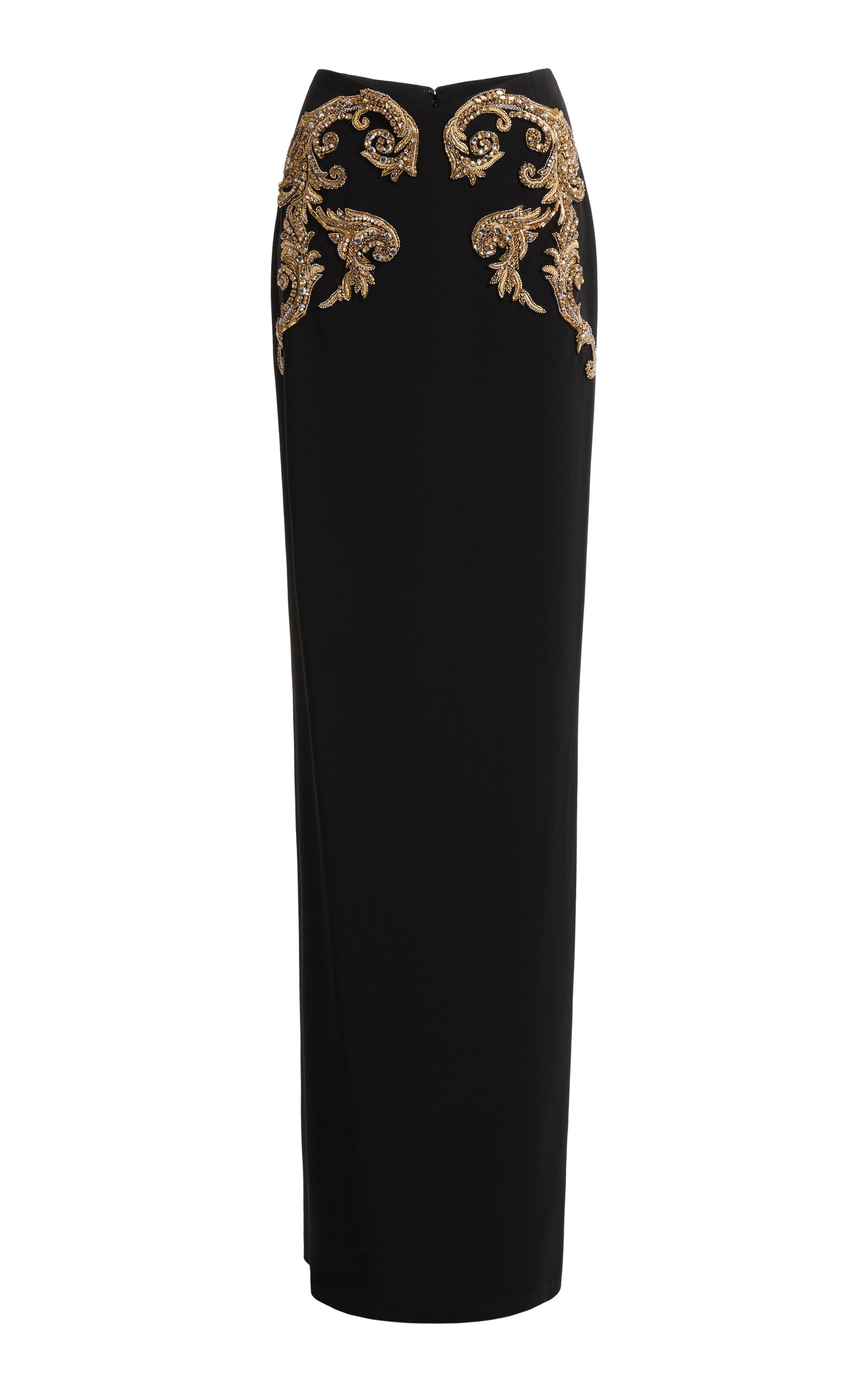 Zuhair Murad Heavy Cady Beaded Long Skirt