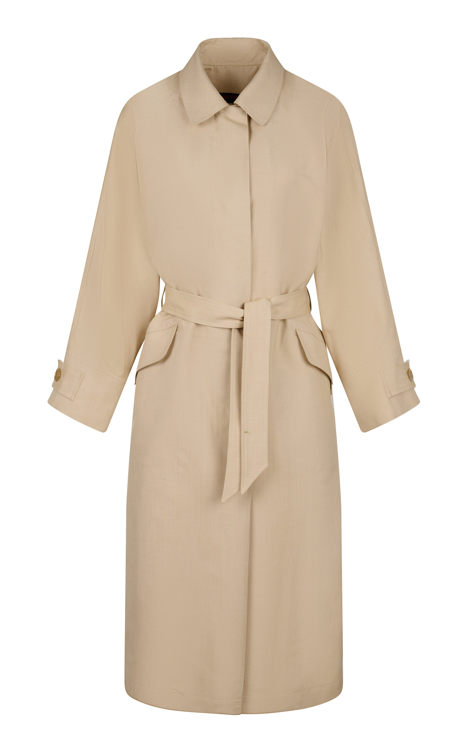 Martin Grant Oversized Silk Trench Coat With Flap Pockets