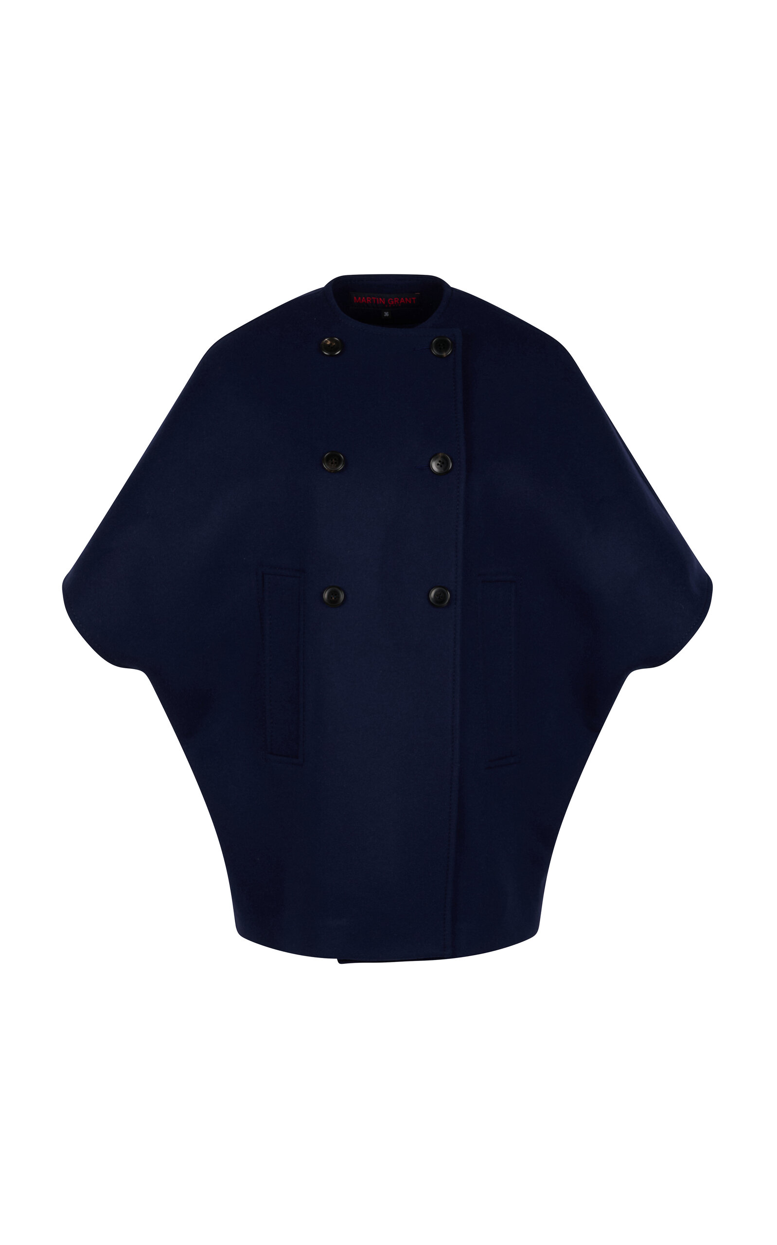 Martin Grant Cashmere Bat-Sleeve Cape Jacket