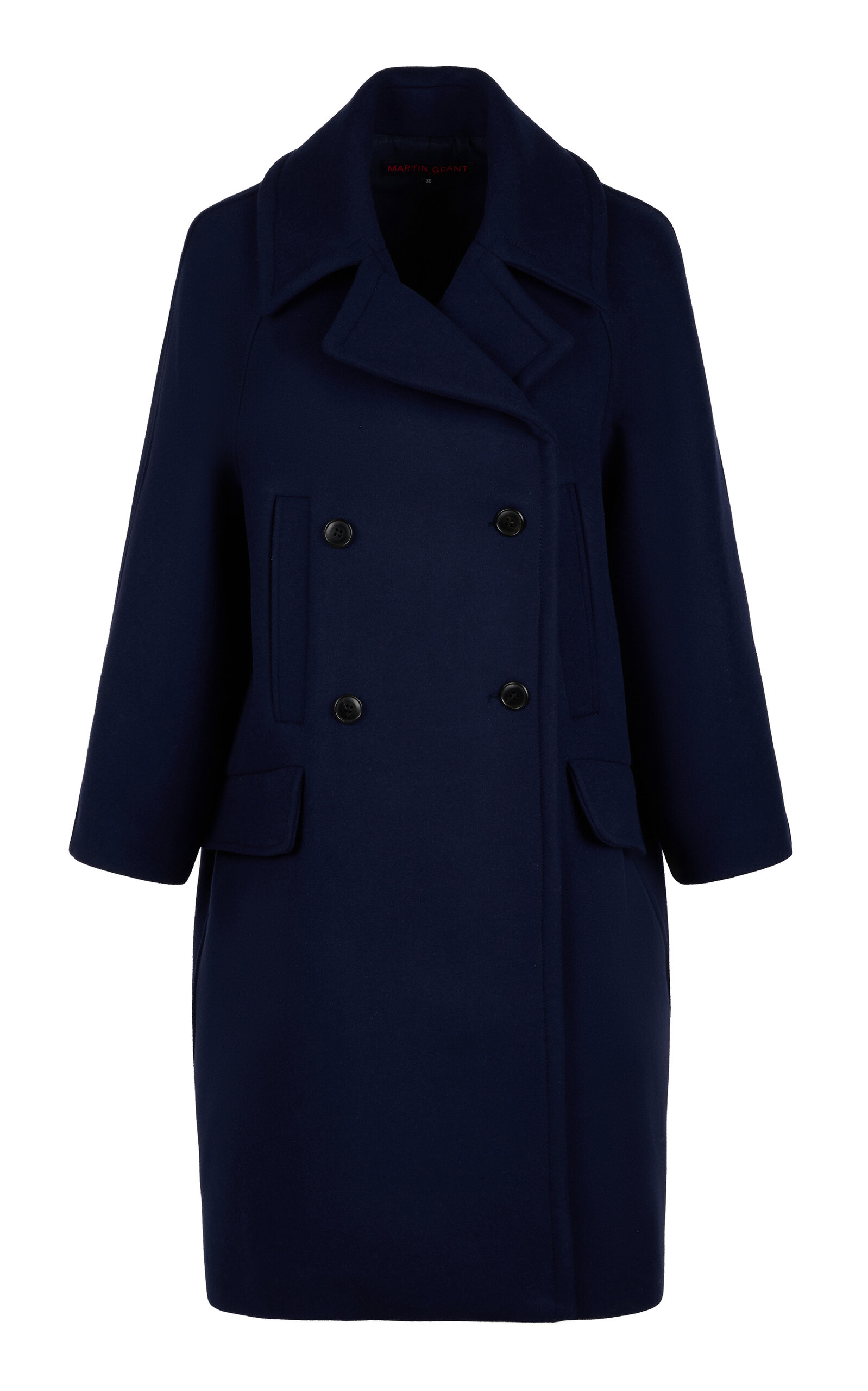 Martin Grant Cashmere A-Line Double-Breasted Coat