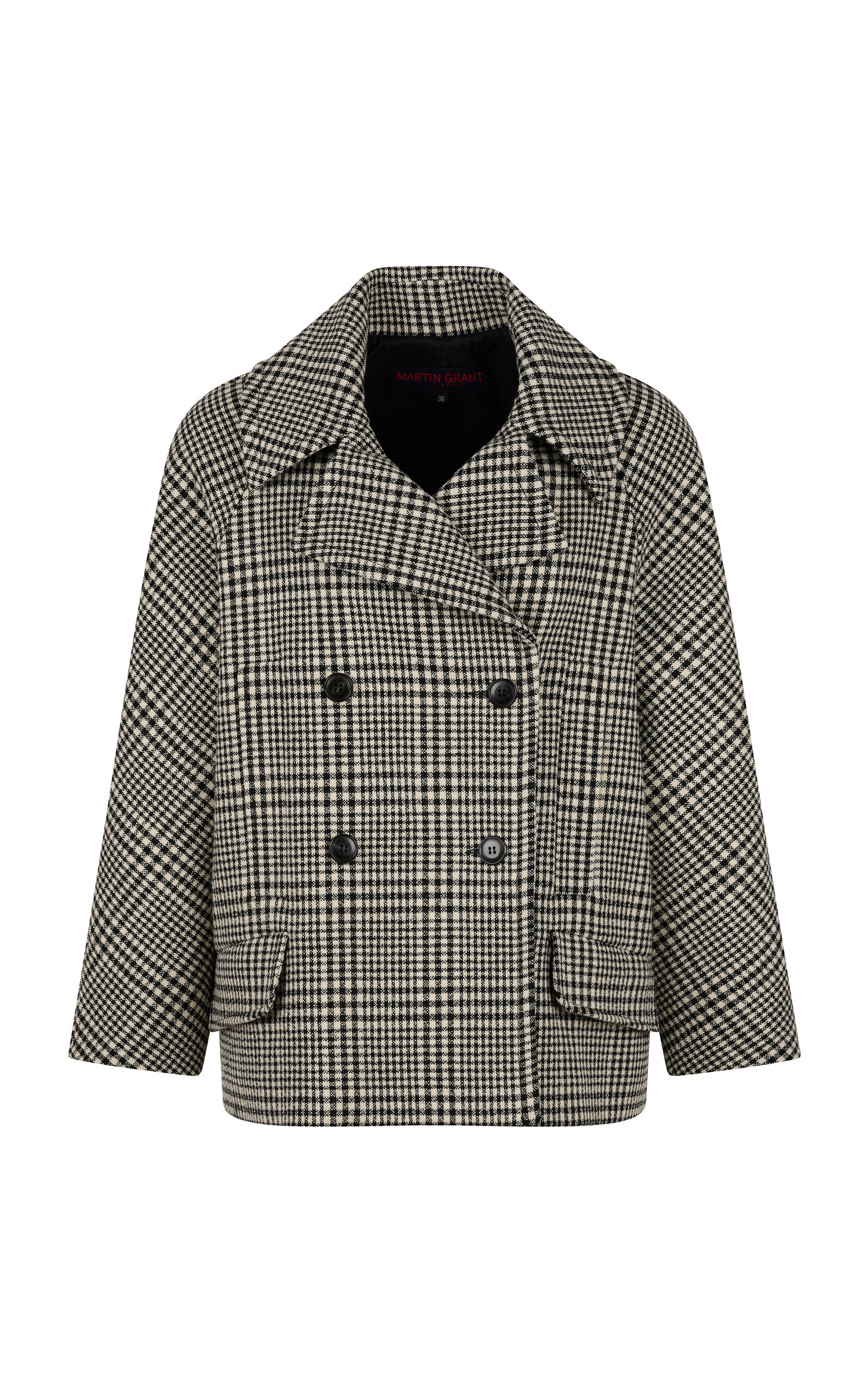 Martin Grant Wool-Blend A-Line Pea Jacket