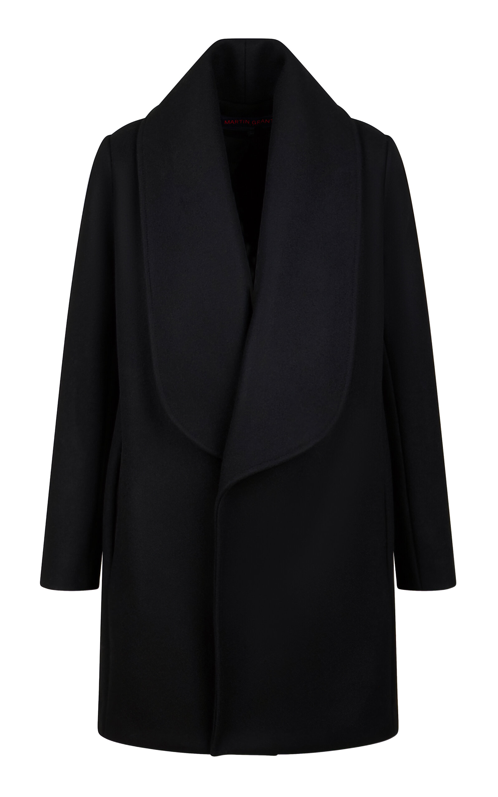 Martin Grant Wool-Blend Fitted Shawl Collar Coat
