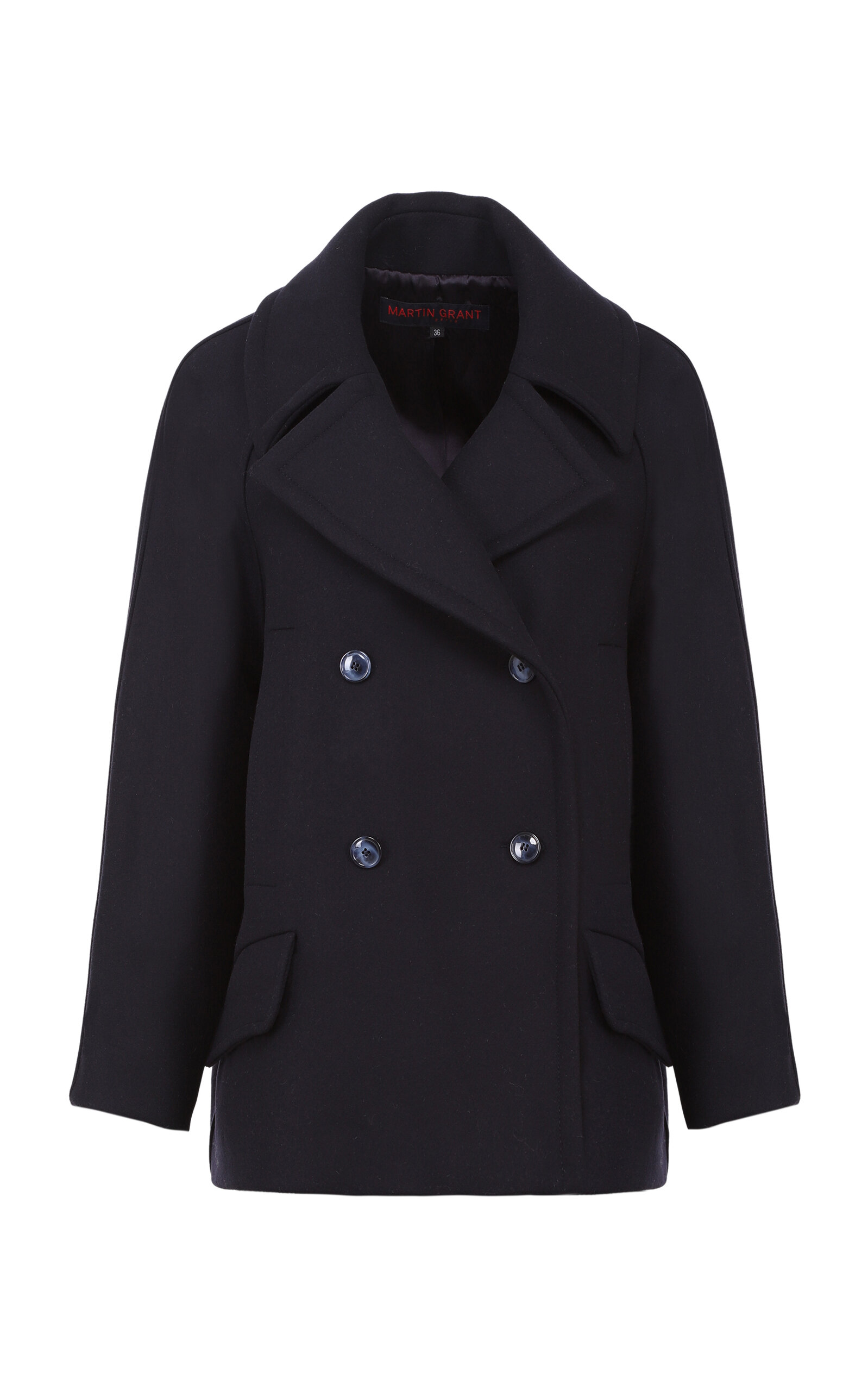 Martin Grant Wool A-Line Pea Jacket