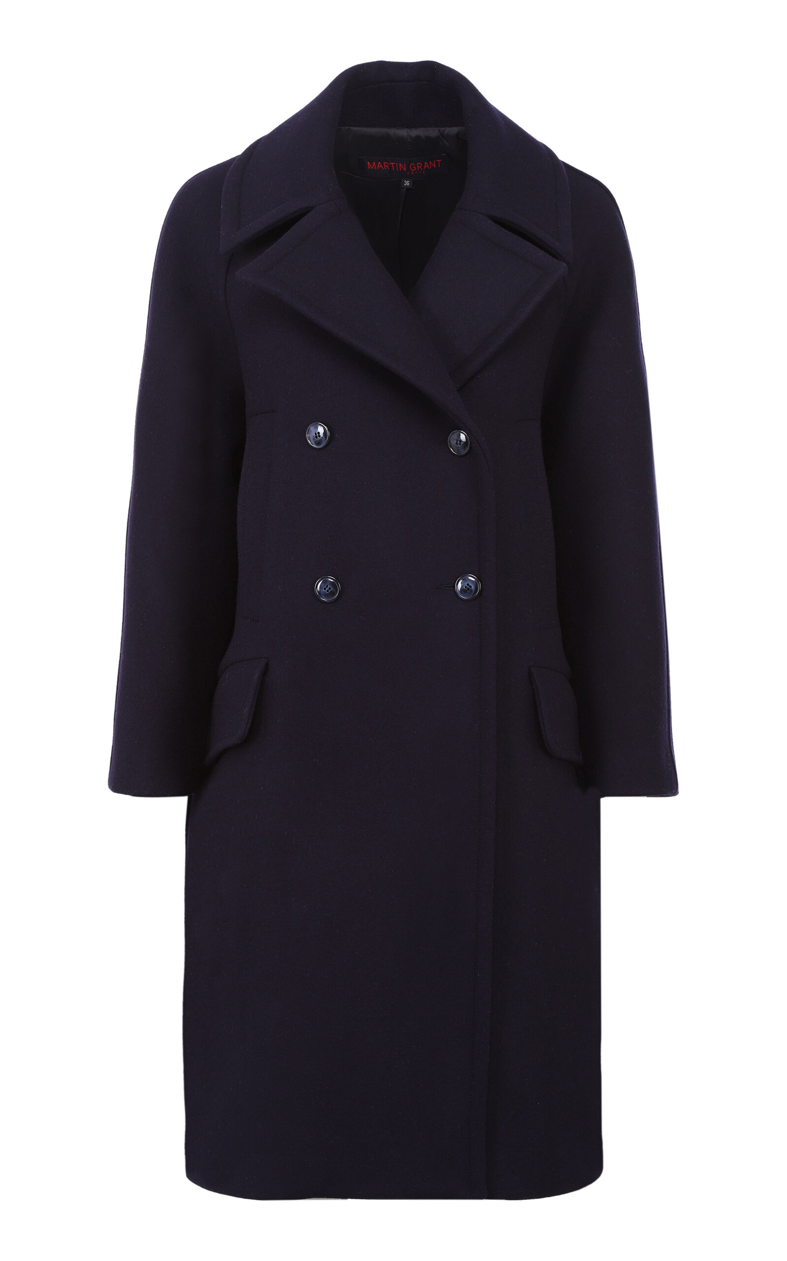 Martin Grant Wool A-Line Double-Breasted Coat