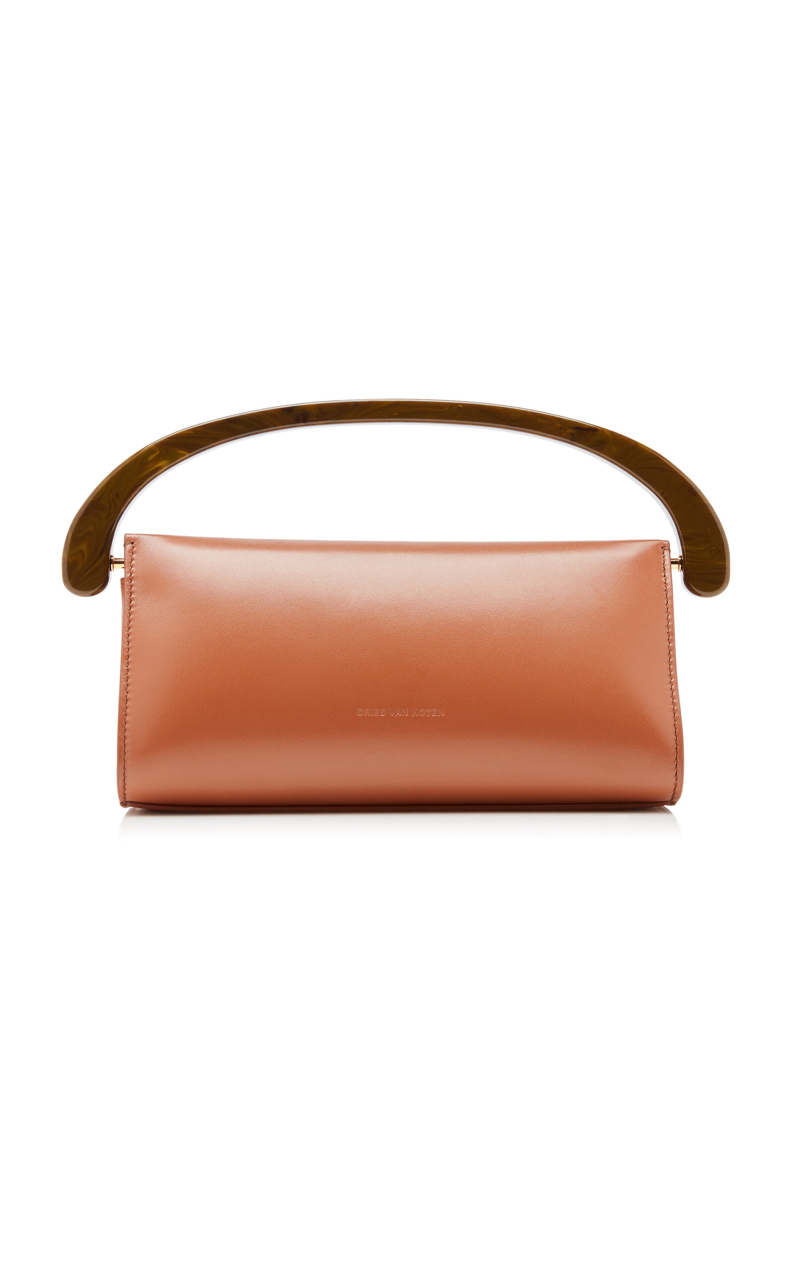 Dries Van Noten - Crisp East West Leather Handbag - Brown - OS - Moda Operandi