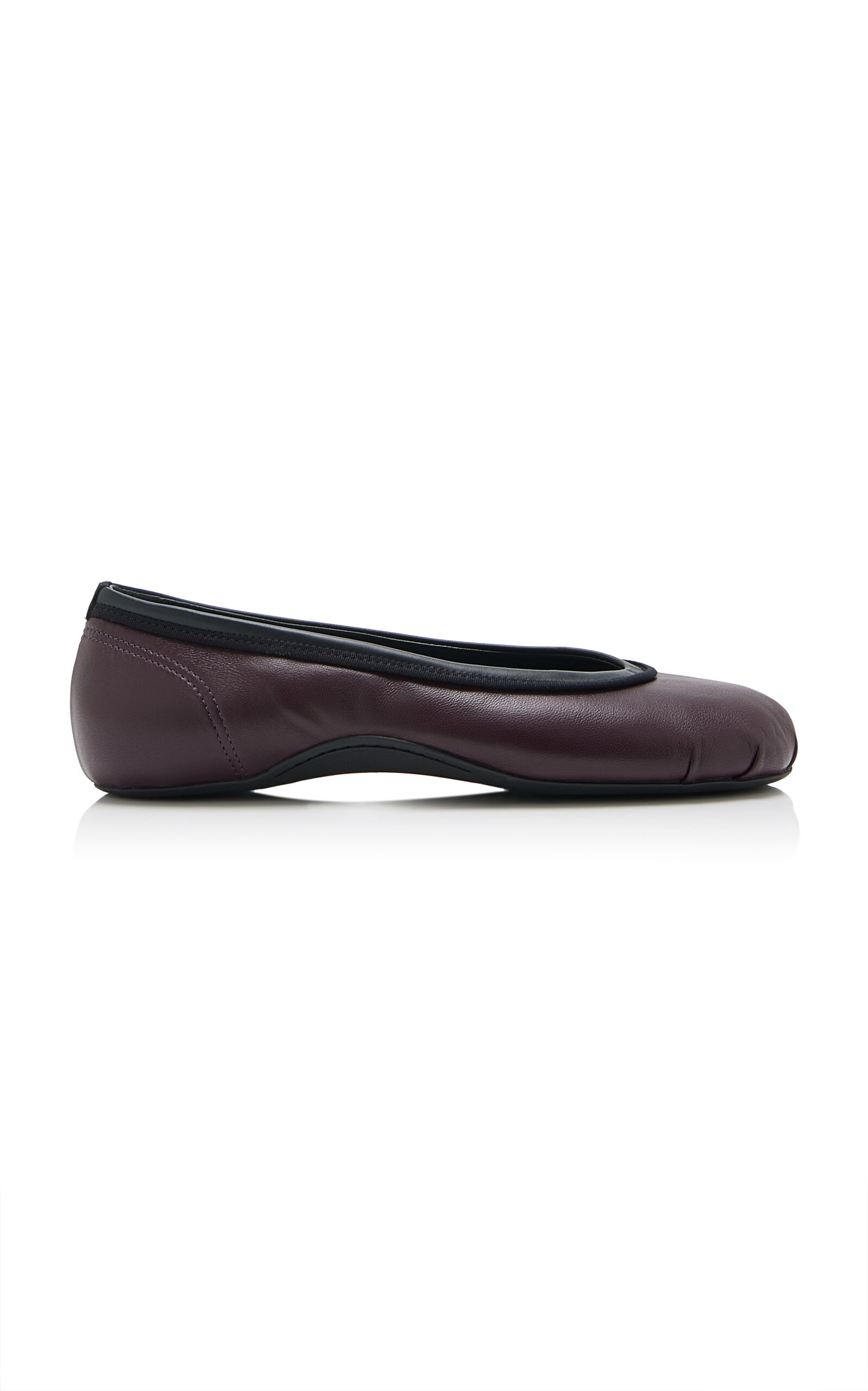 Dries Van Noten - Ballerina Leather Flats - Burgundy - IT 40 - Moda Operandi