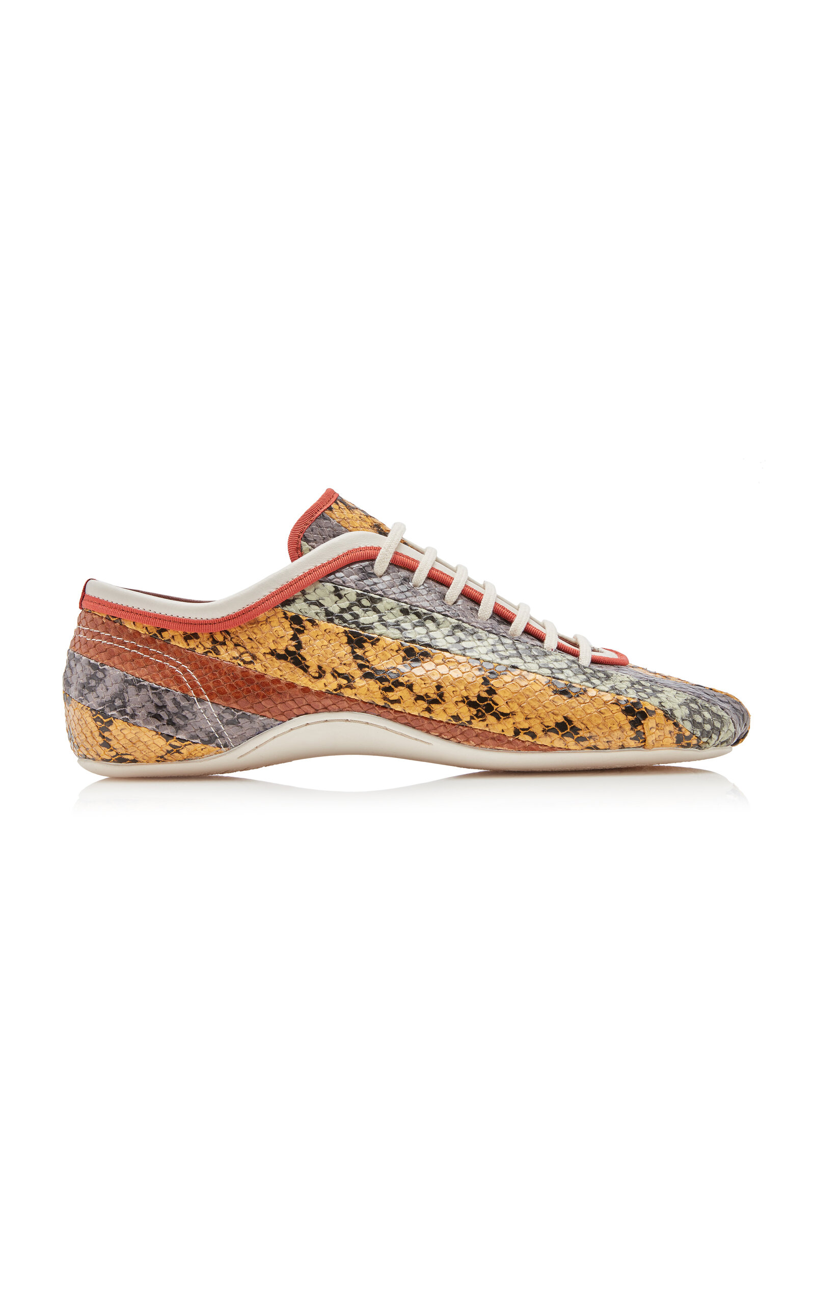 Dries Van Noten - Panelled Leather Ballerina Sneakers - Brown - IT 40 - Moda Operandi