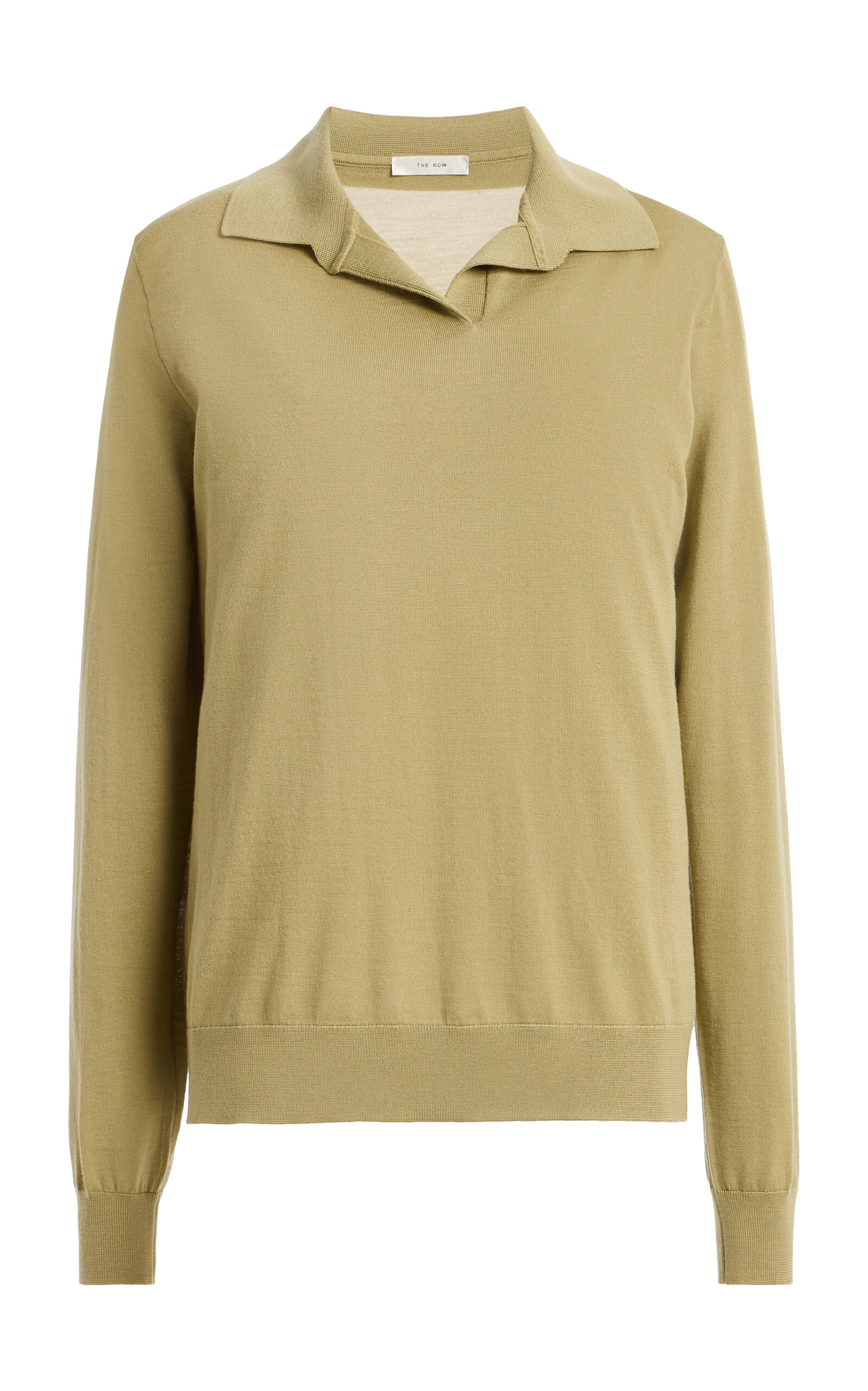 The Row Pauli Wool-silk Top In Green