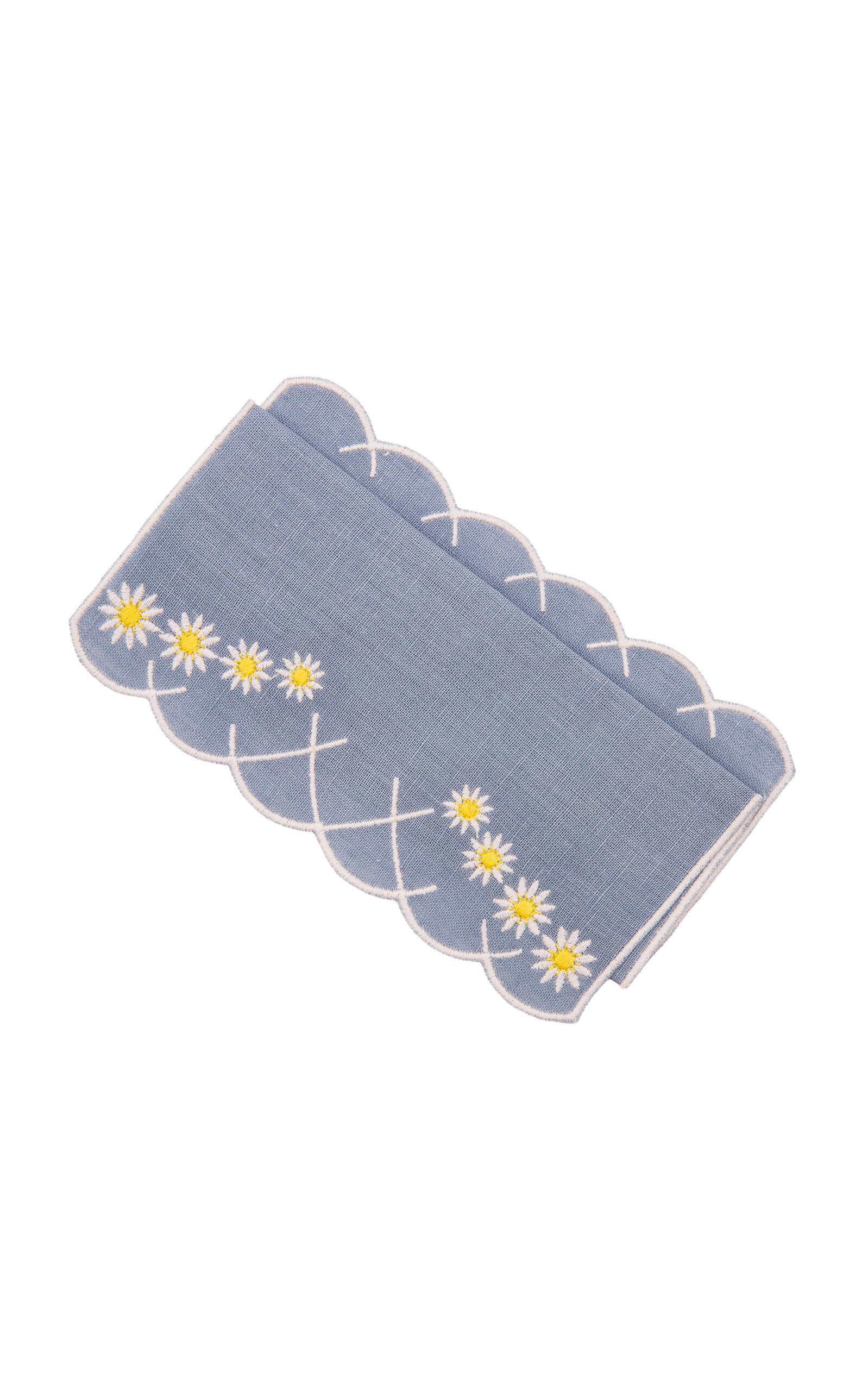 Esencial Hogar Daisy Aperitivo Cocktail Napkin In Blue; Set of 4; by Los Encajeros - Blue