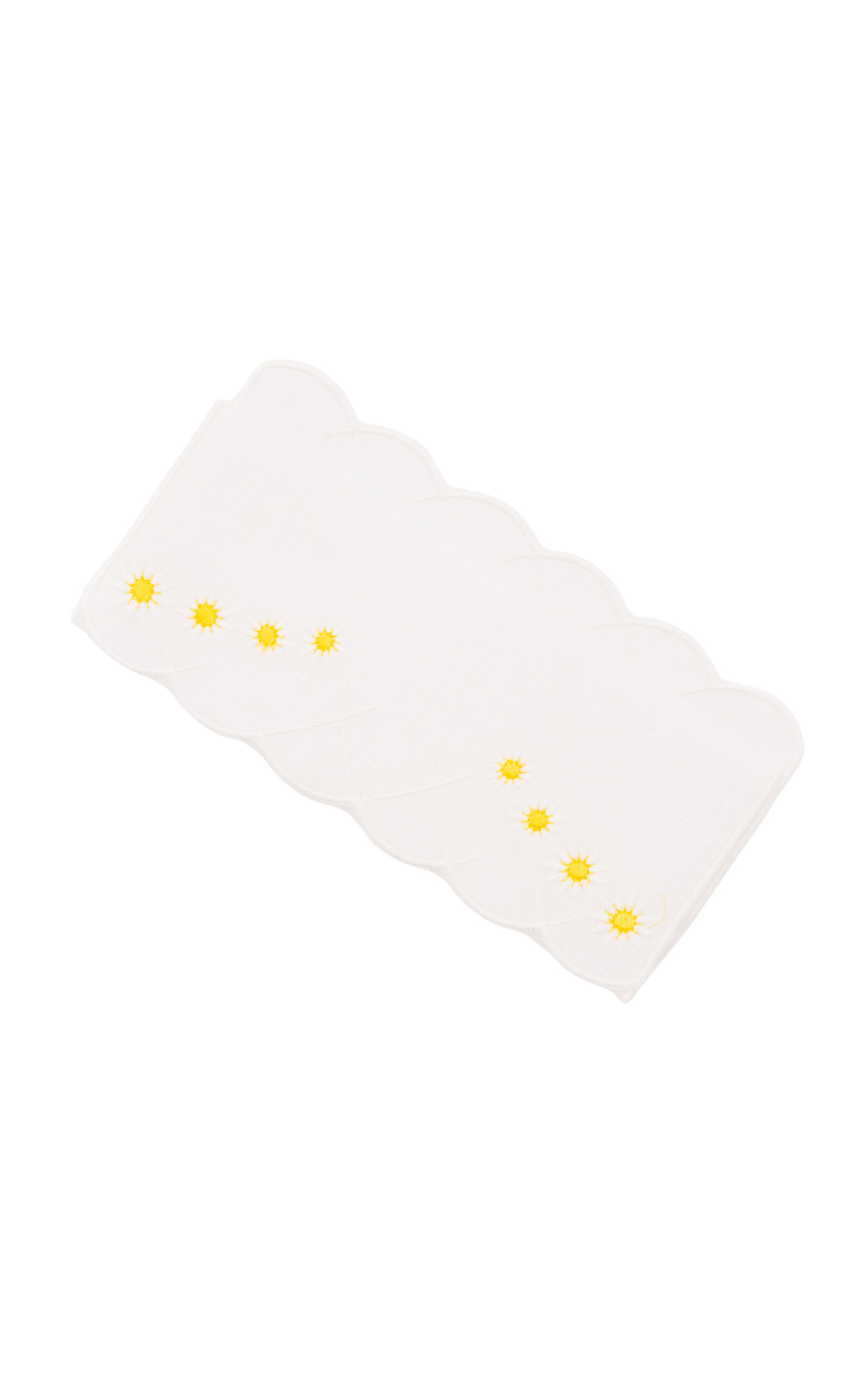 Esencial Hogar Daisy Aperitivo Cocktail Napkin In White; Set of 4; by Los Encajeros - White