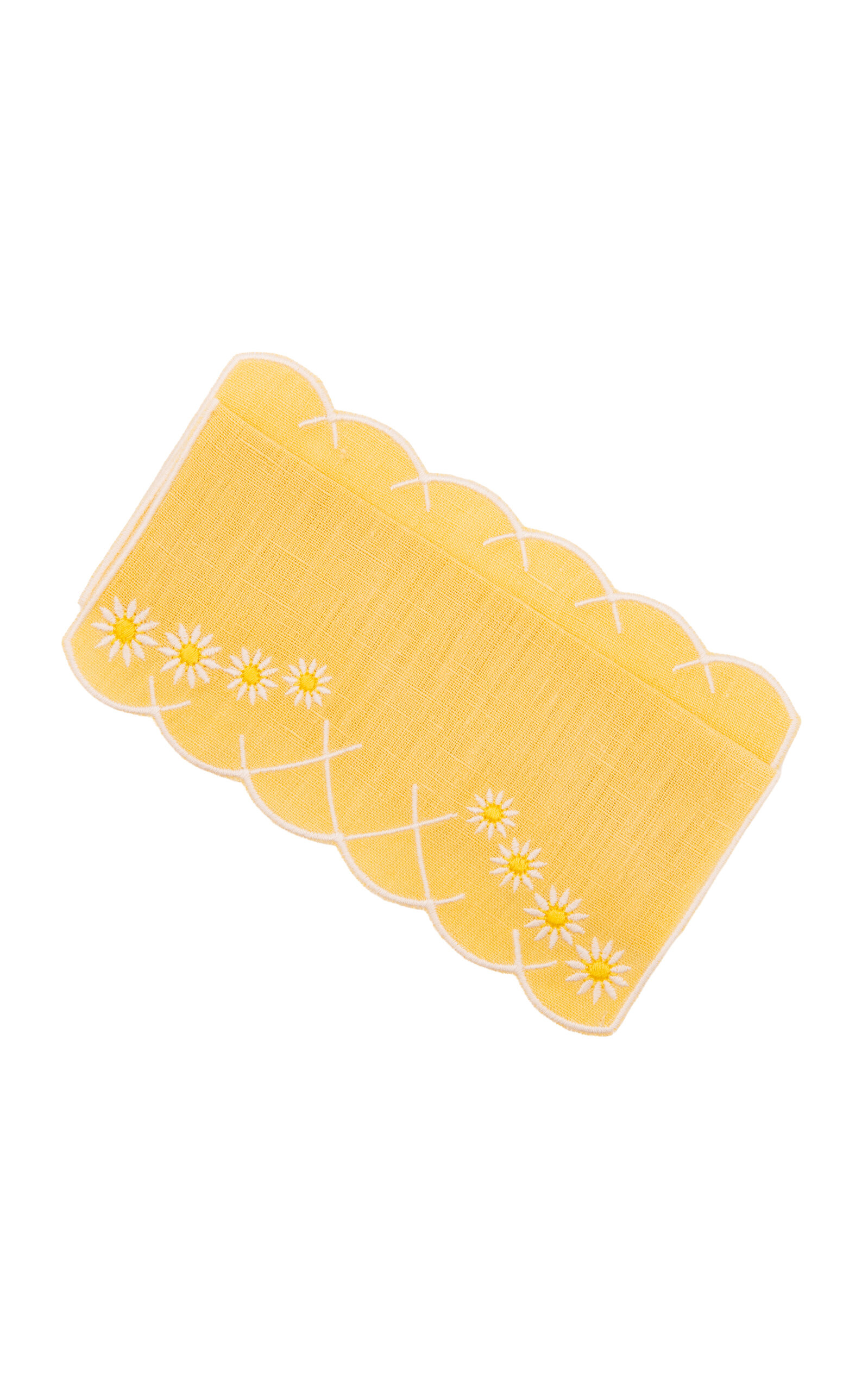 Esencial Hogar Daisy Aperitivo Cocktail Napkin In Butter Yellow; Set of 4; by Los Encajeros - Yellow