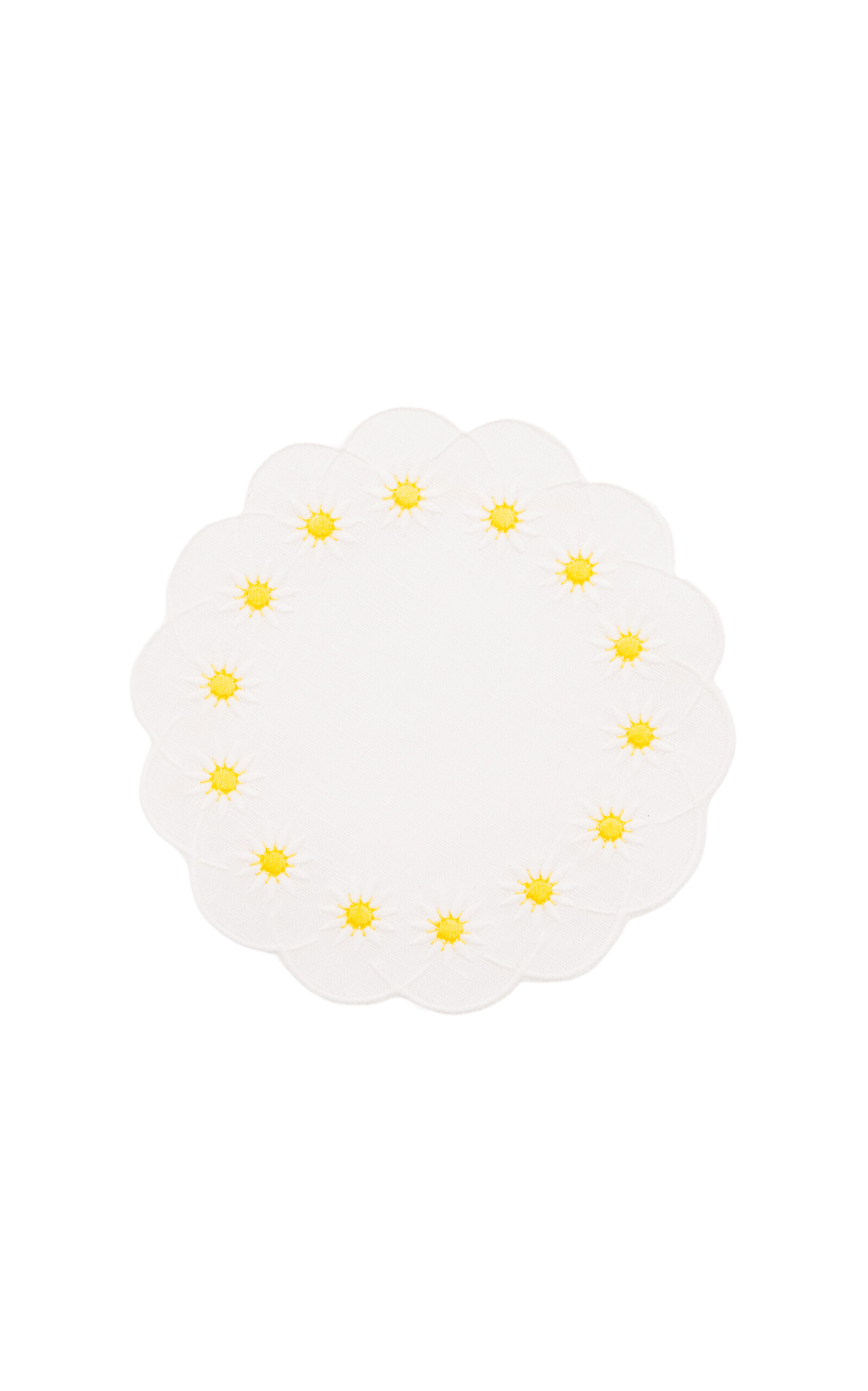 Esencial Hogar Daisy Coaster In White; Set of 4; by Los Encajeros - White