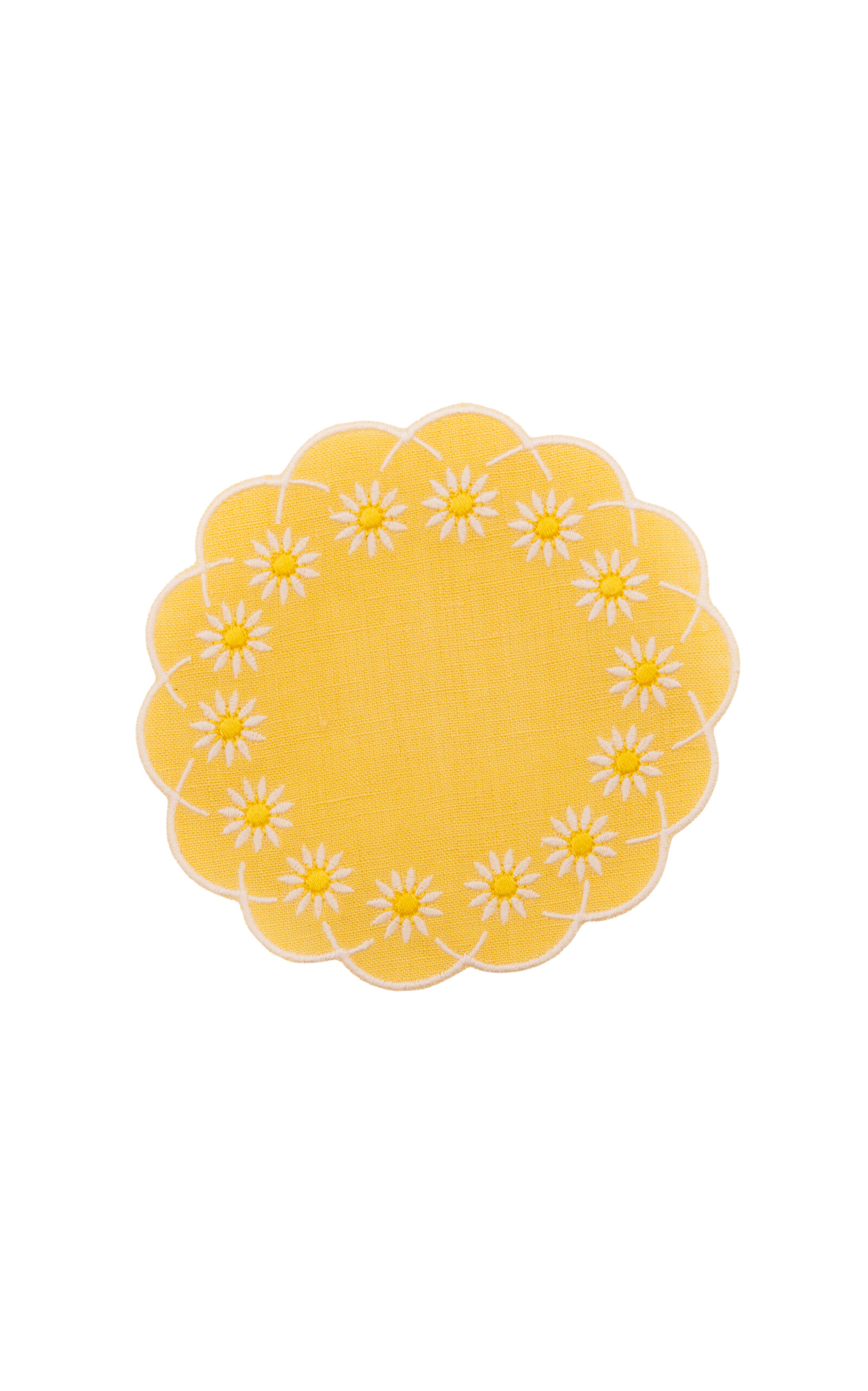 Esencial Hogar Daisy Coaster In Butter Yellow; Set of 4; by Los Encajeros - Yellow