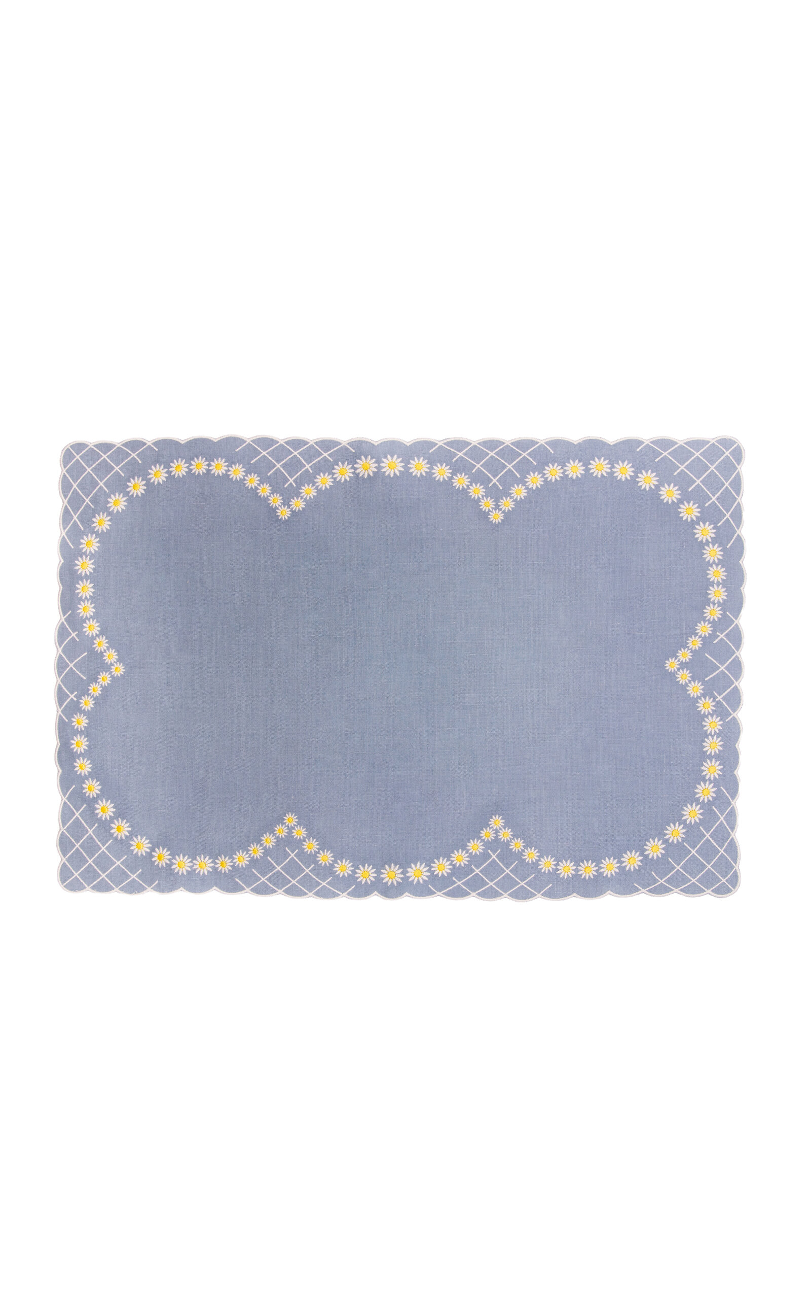 Esencial Hogar Daisy Placemat In Blue by Los Encajeros - Blue