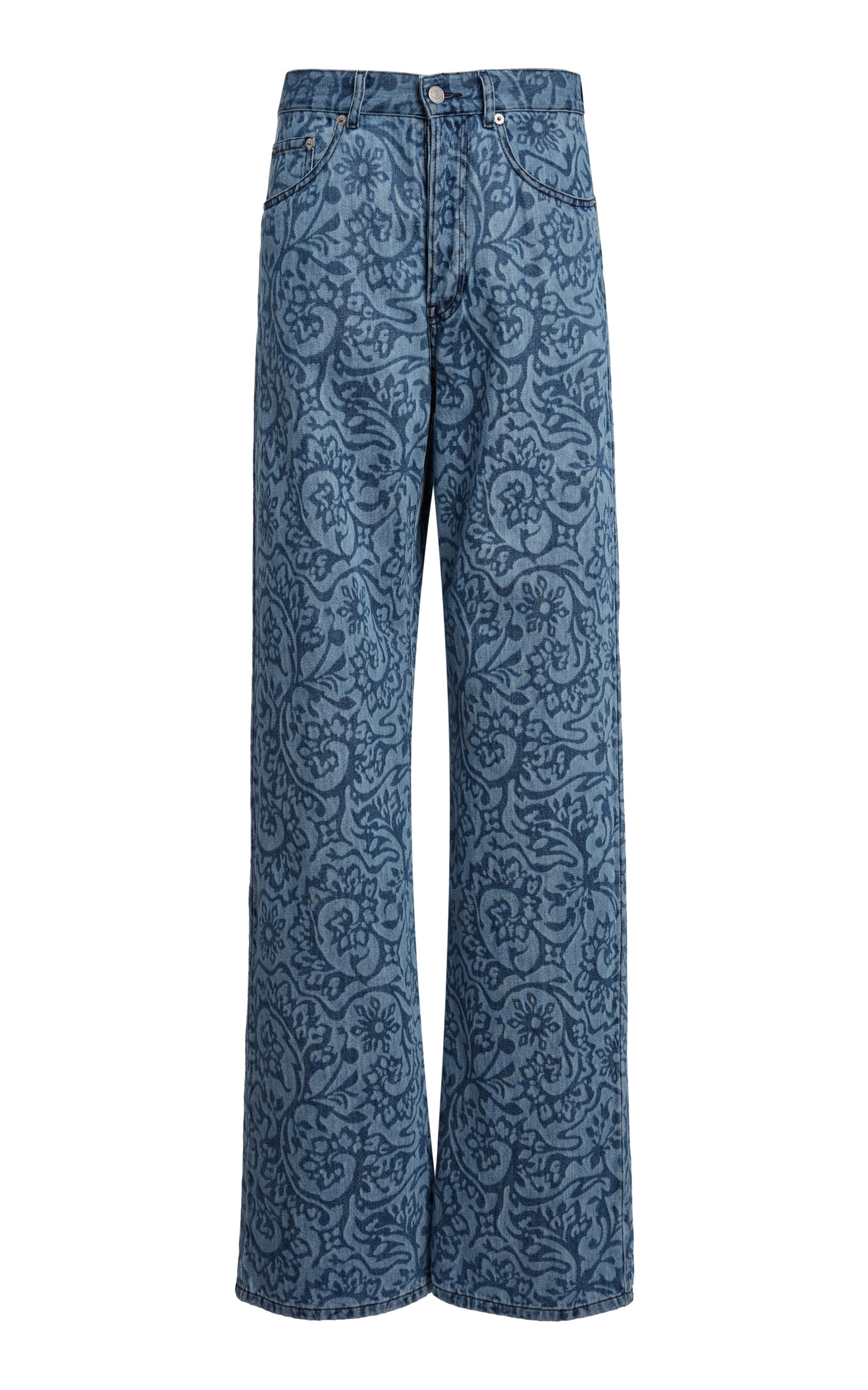 Dries Van Noten - Peyton High-Rise Wide-Leg Jeans  - Medium Wash - 28 - Moda Operandi