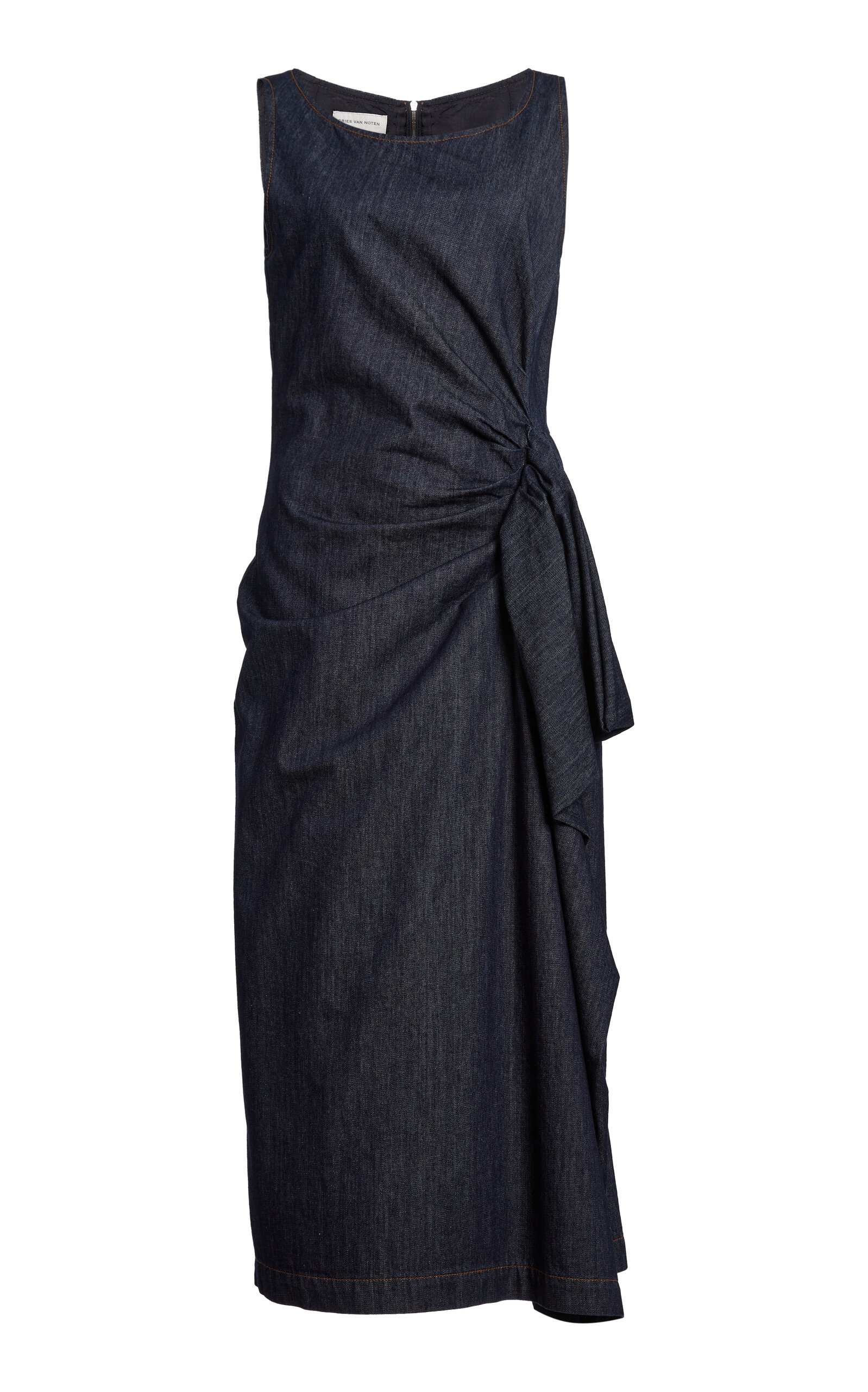 Dries Van Noten - Dropps Denim Midi Dress - Dark Wash - FR 40 - Moda Operandi