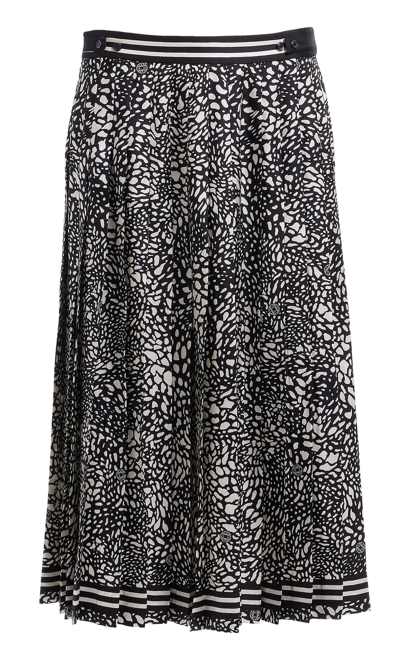 Elie Saab Printed Twill Midi Skirt