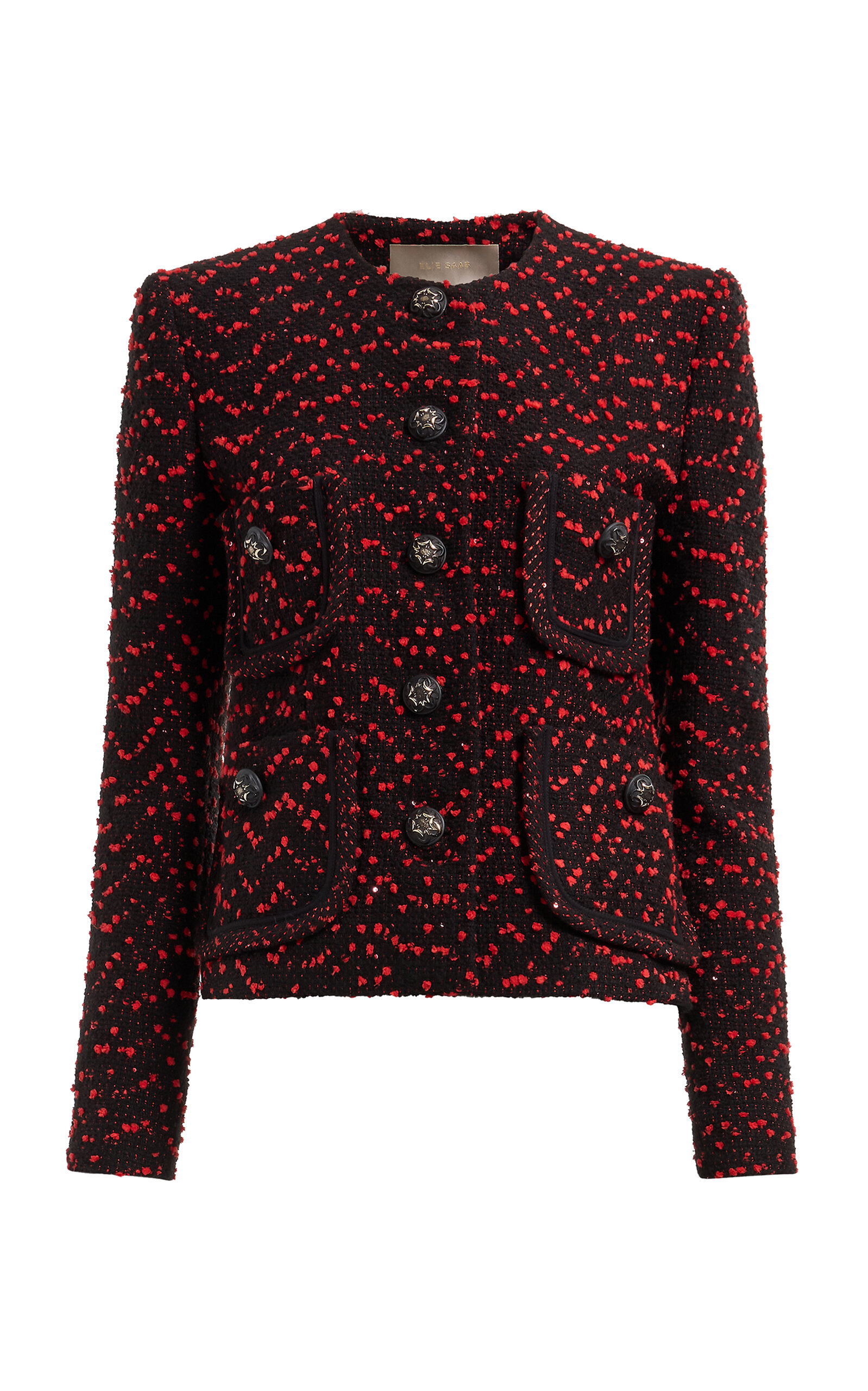 Elie Saab Buttoned Tweed Jacket