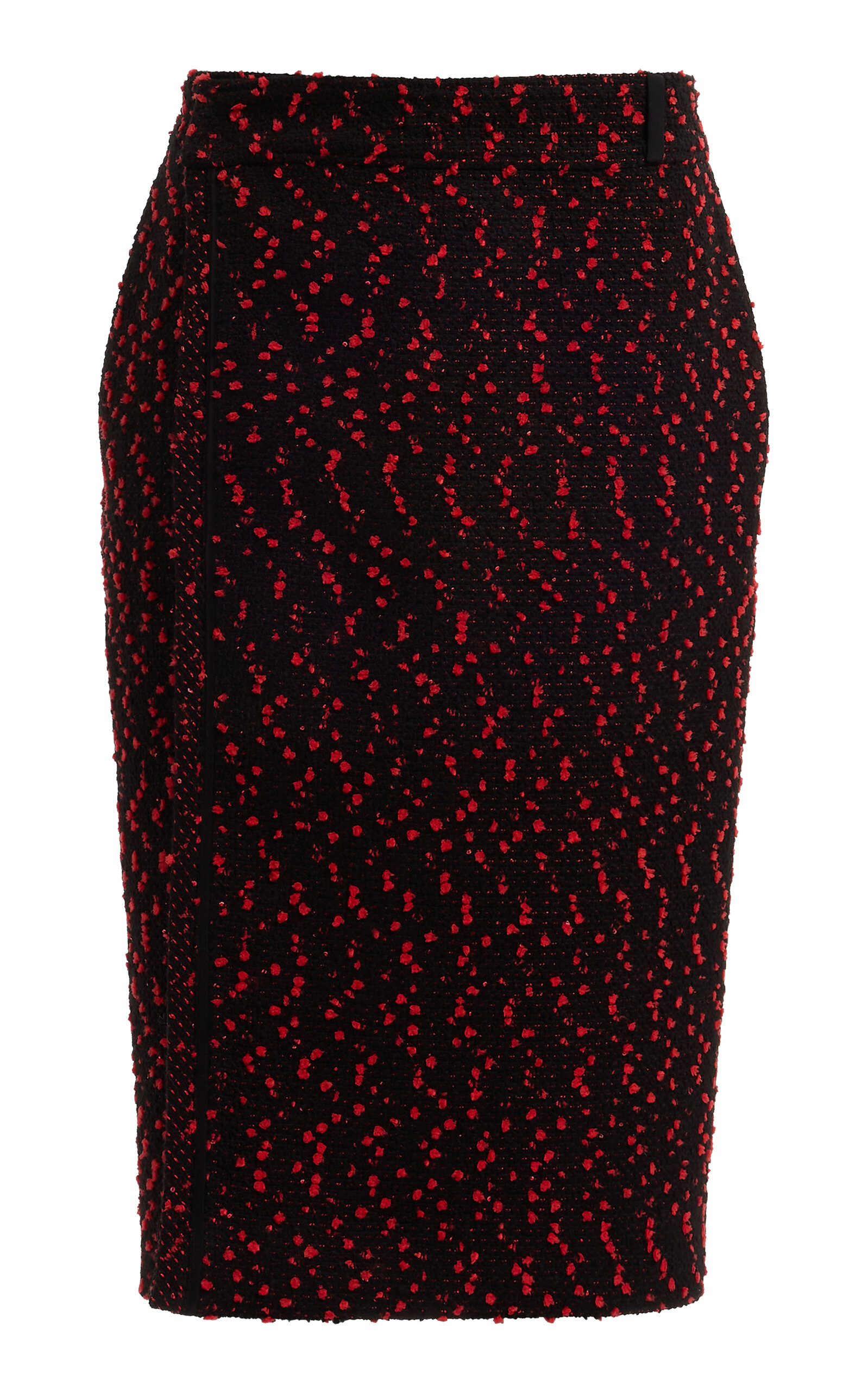 Elie Saab Mid-Rise Tweed Midi Skirt