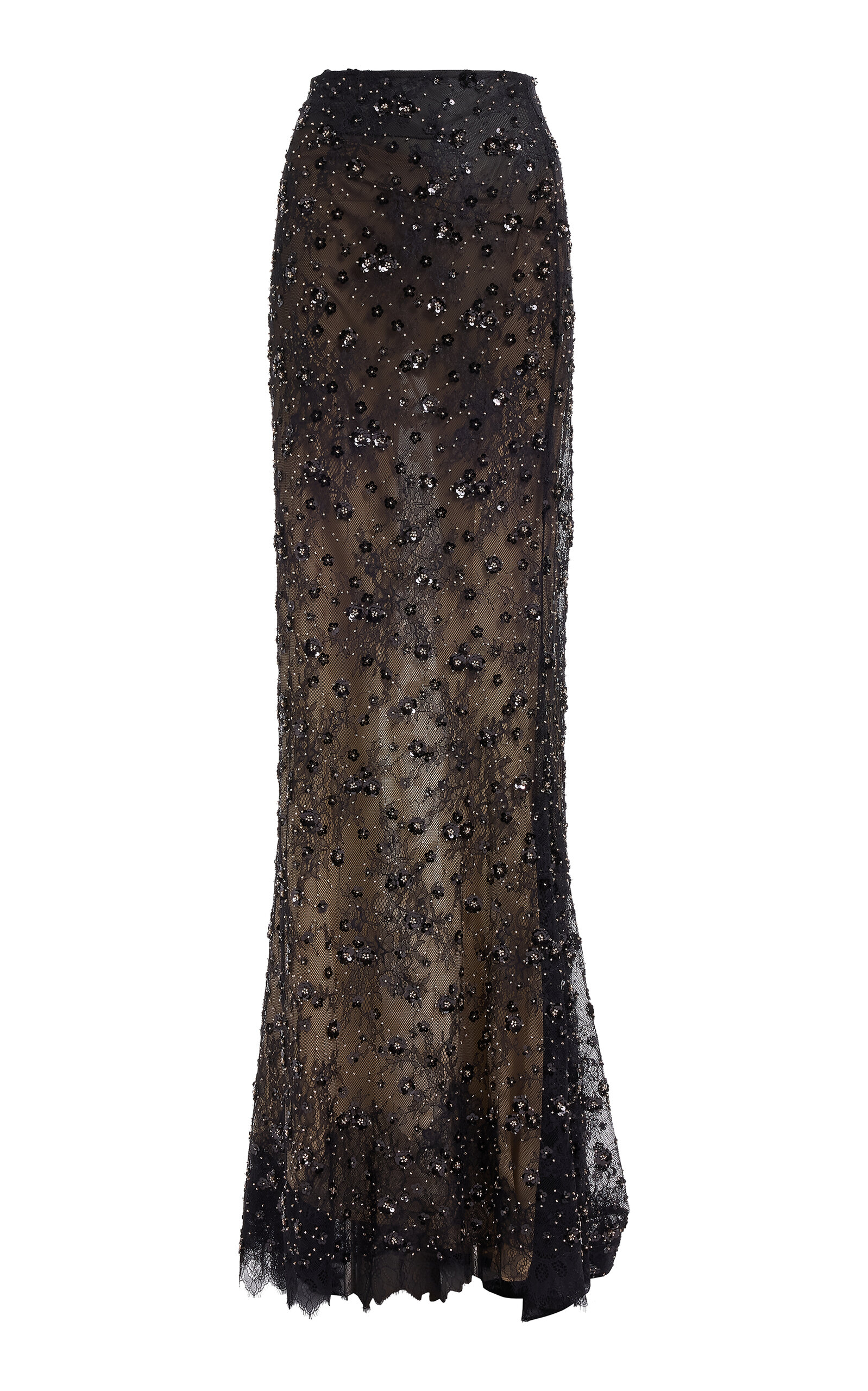 Elie Saab Embellished Lace Maxi Skirt