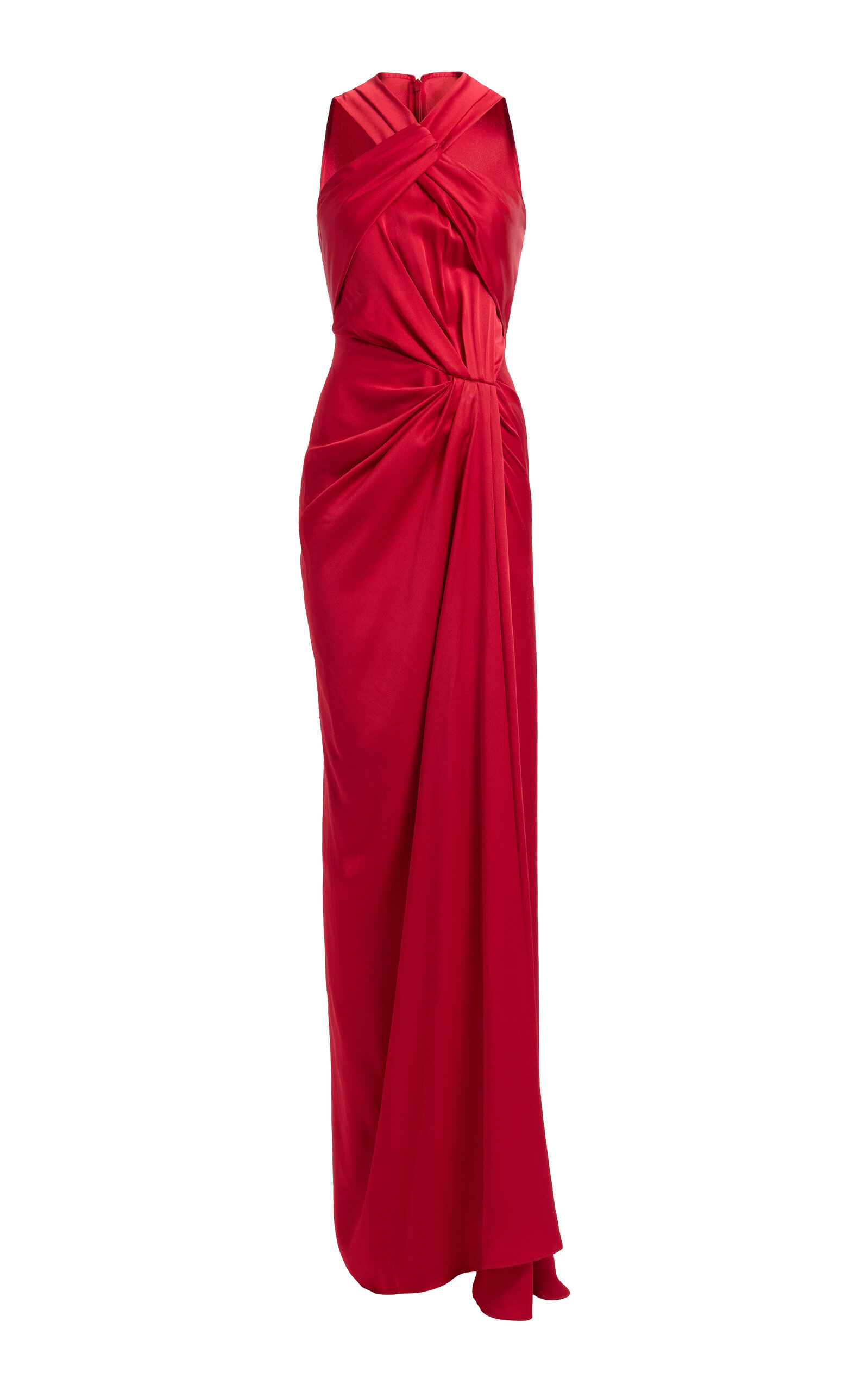 Elie Saab Cross-Front Satin Gown
