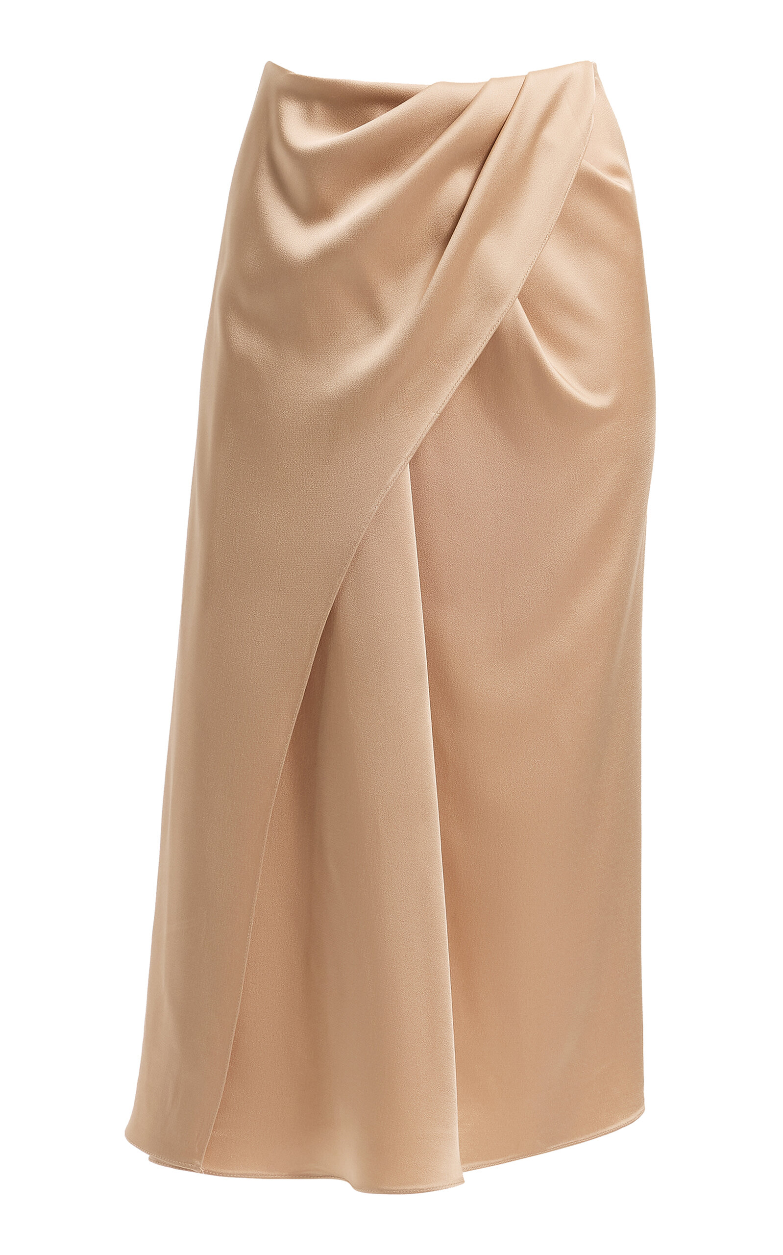 Elie Saab Draped Satin Midi Skirt
