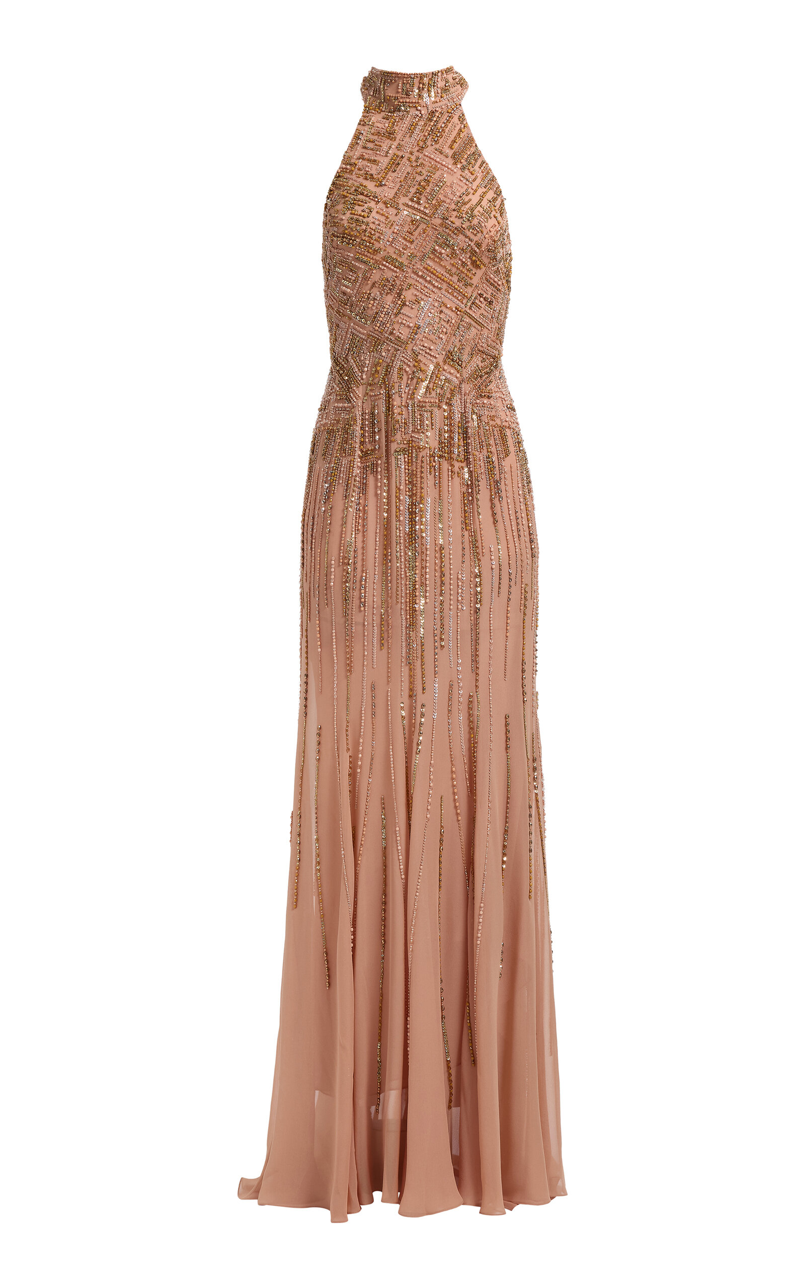 Elie Saab Beaded Georgette Gown