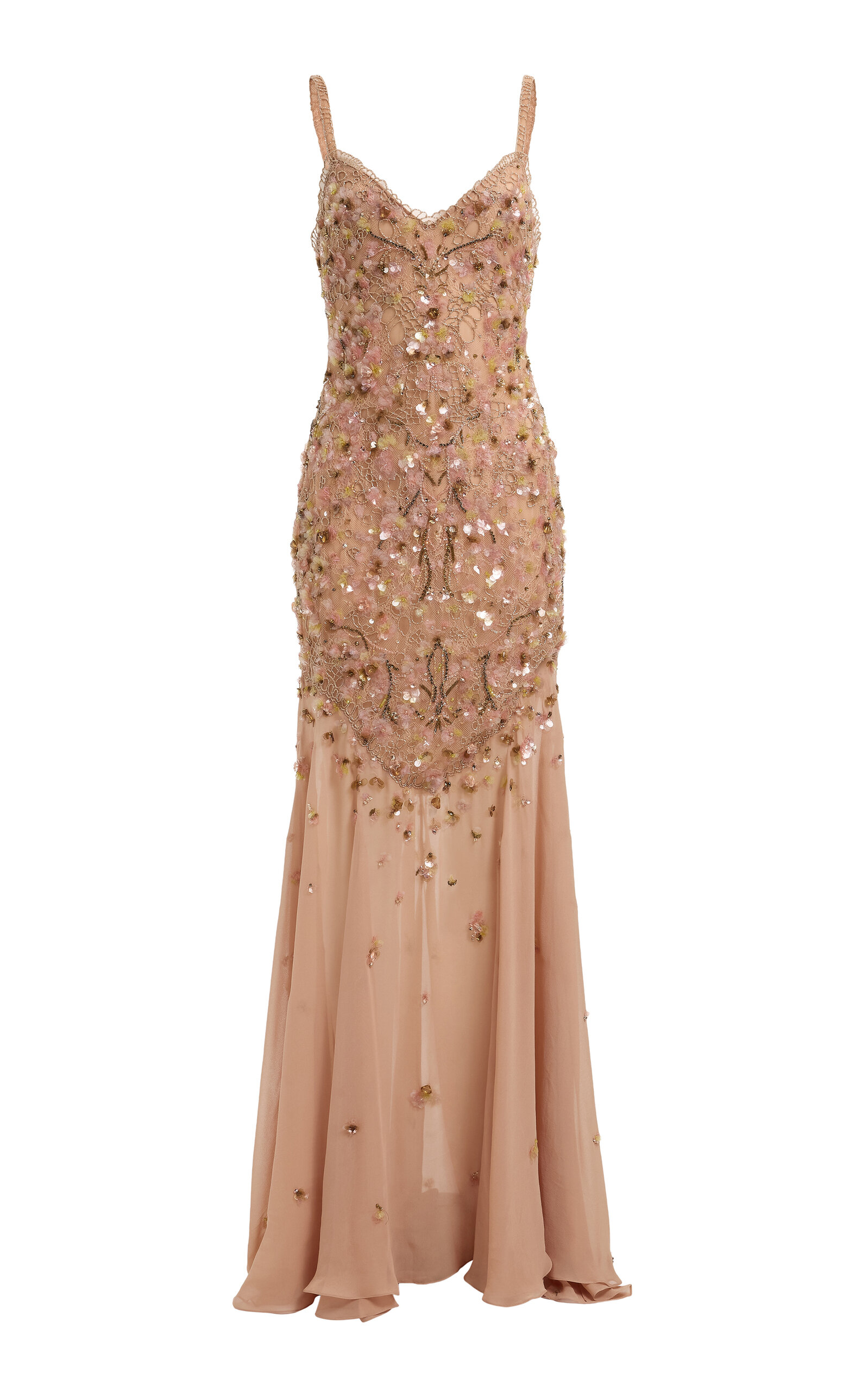 Elie Saab Beaded Georgette Maxi Dress