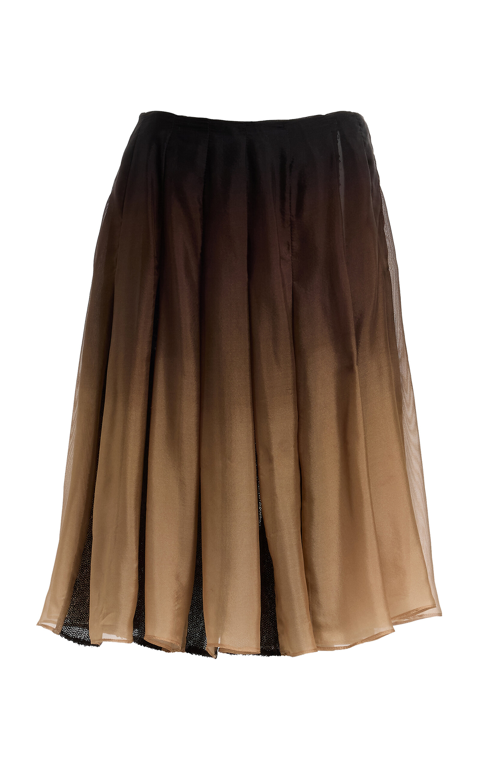 Elie Saab Ombré Chiffon Midi Skirt