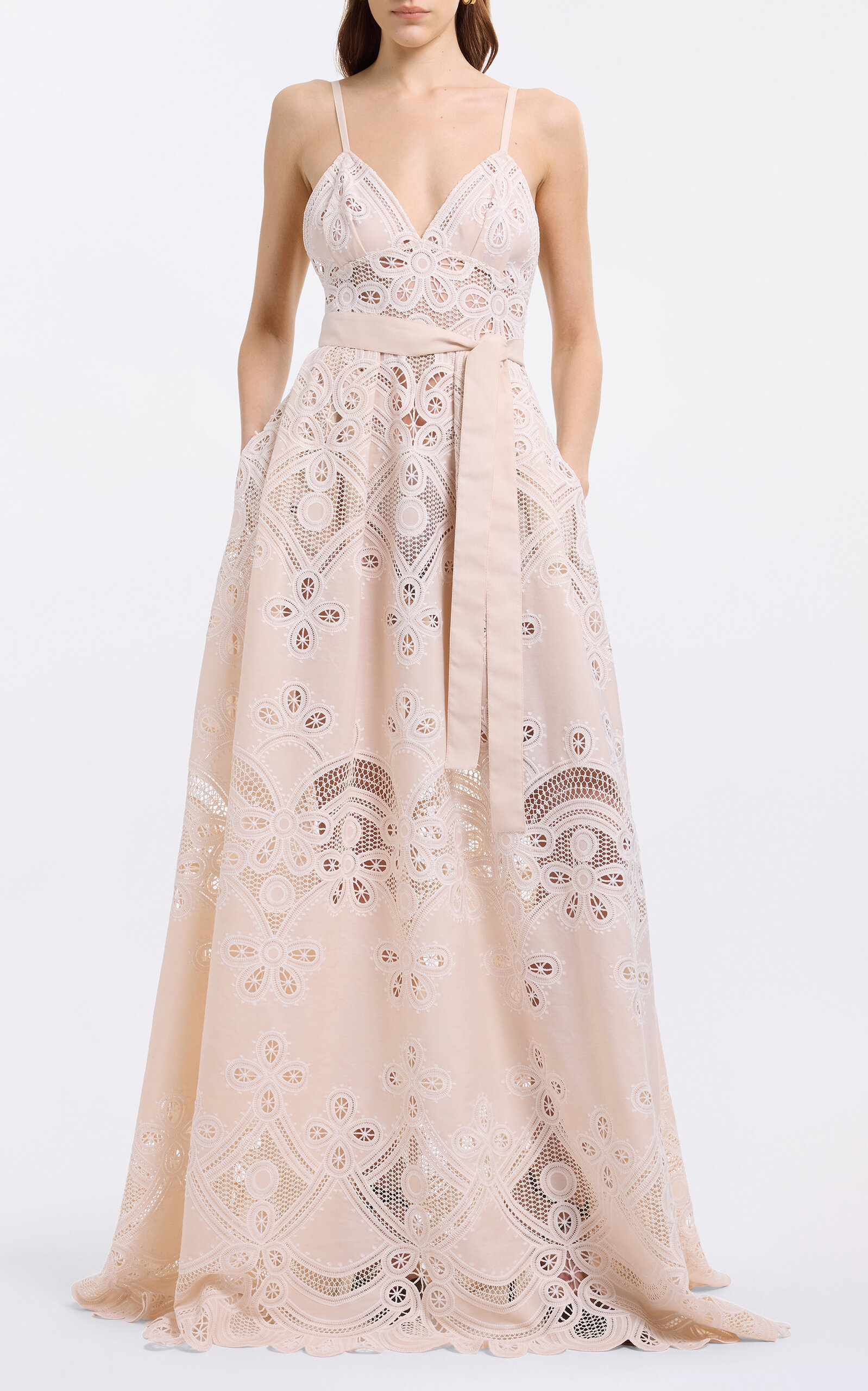 Elie Saab Embroidered Cotton Gown