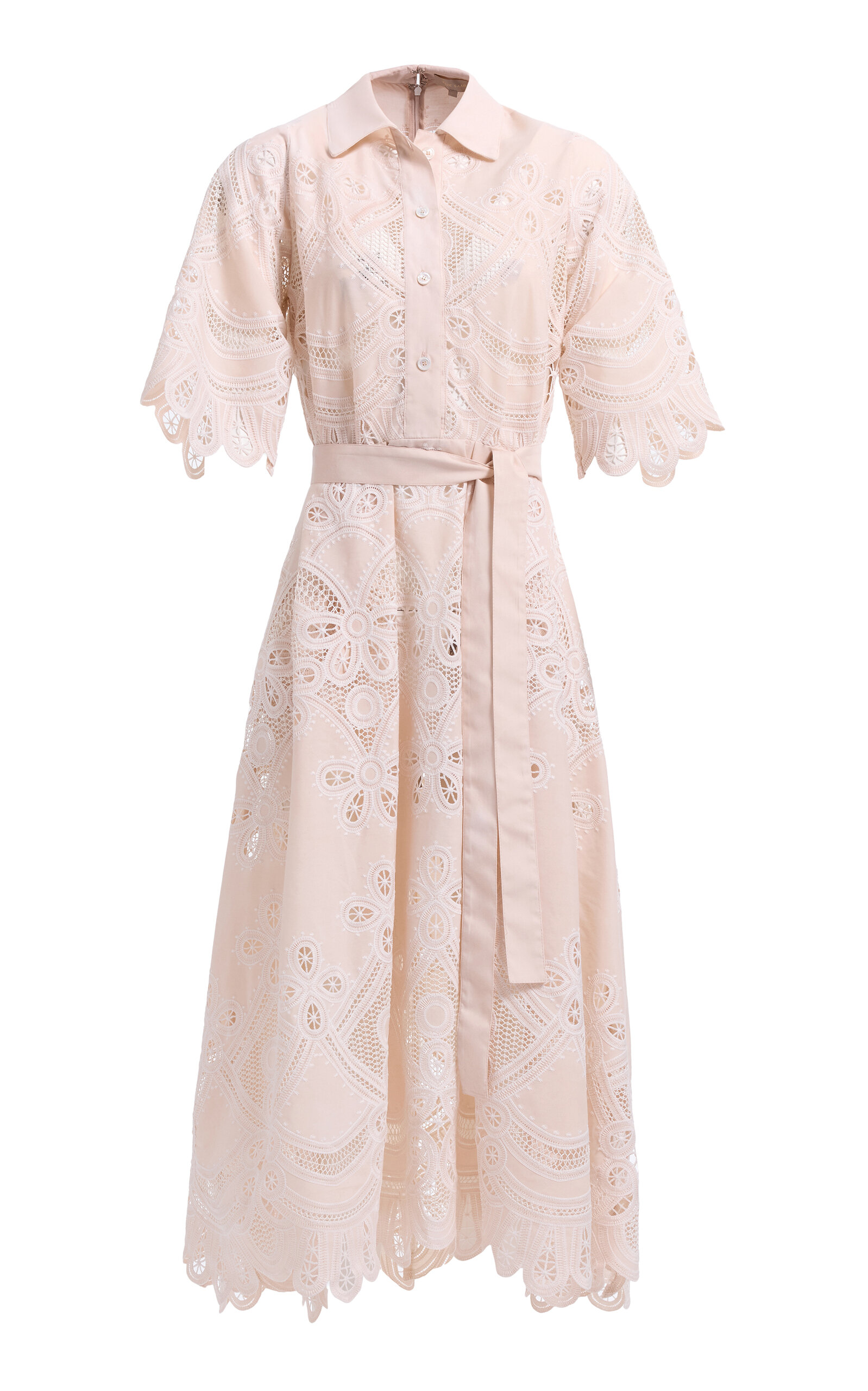 Elie Saab Embroidered Cotton Midi Dress