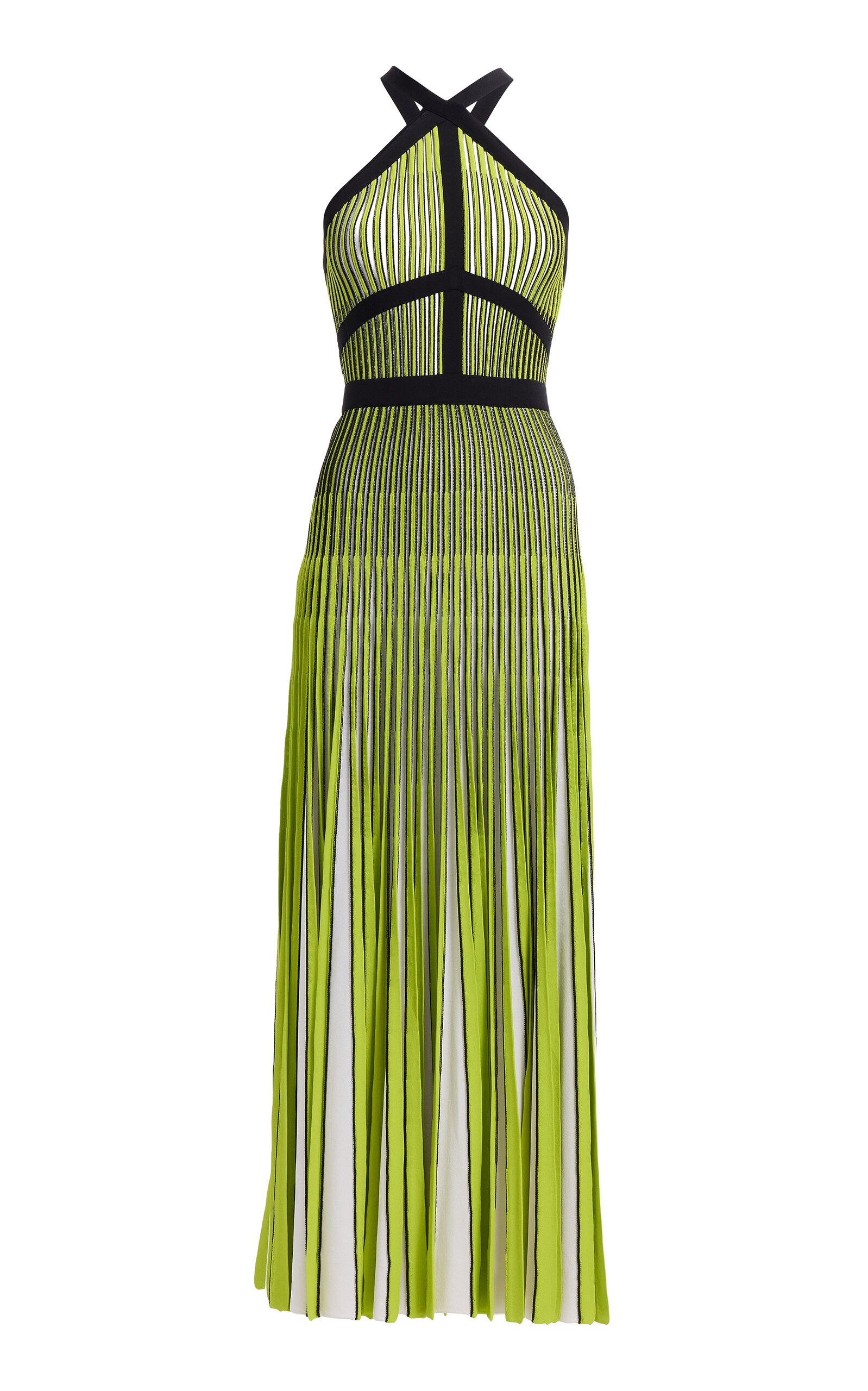 Elie Saab Pleated Knit Maxi Dress