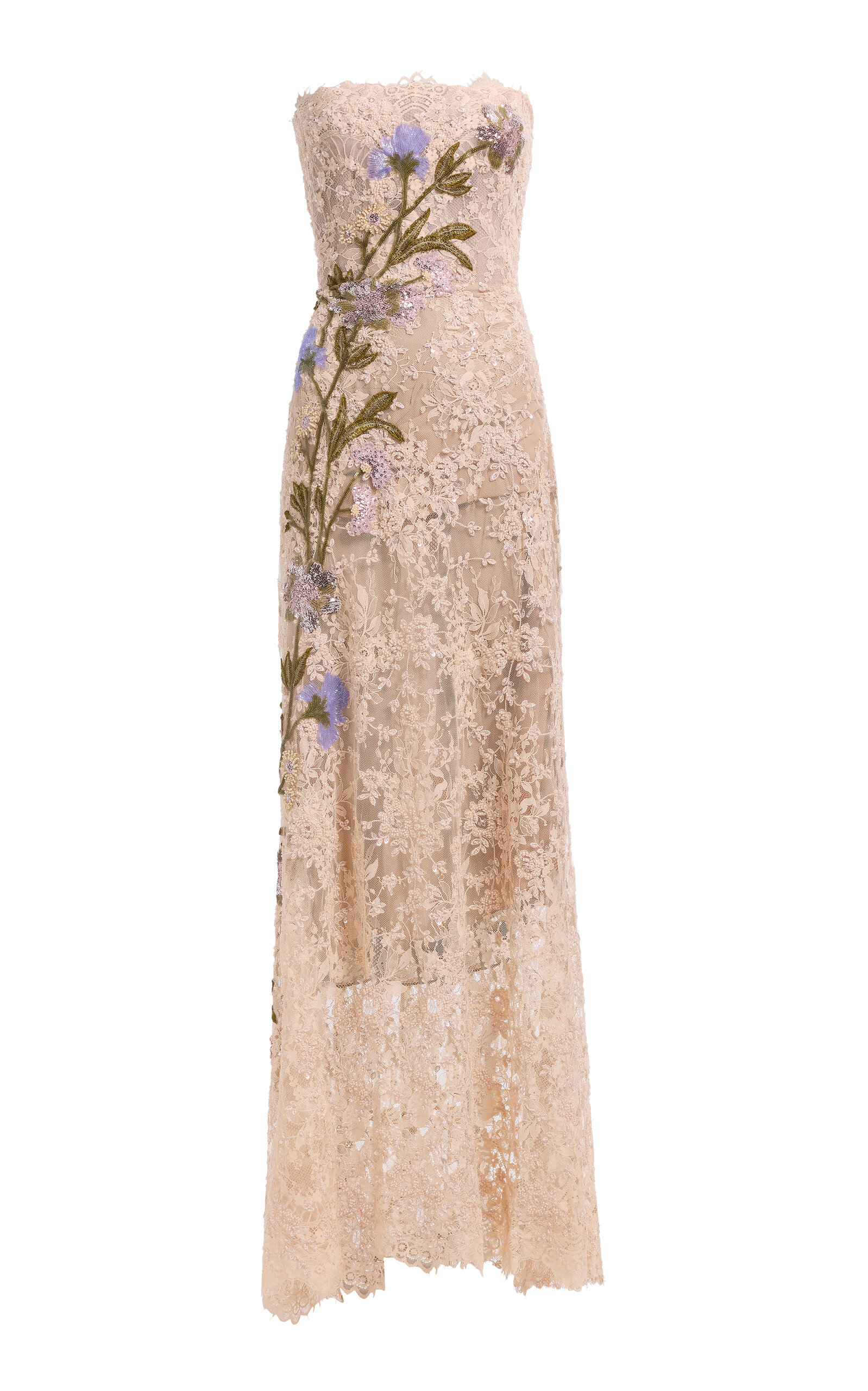 Elie Saab Embroidered Lace Maxi Dress