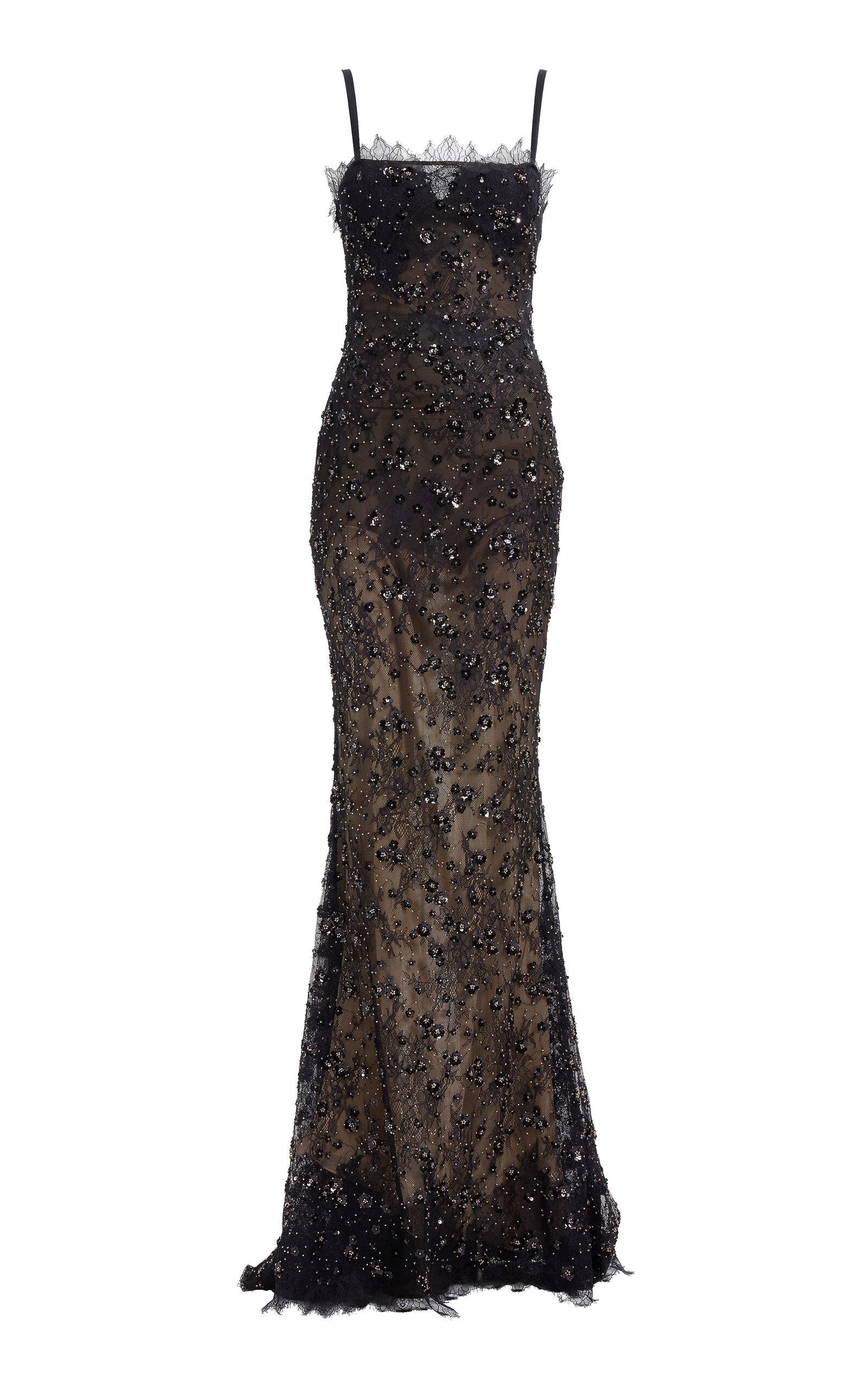 Elie Saab Sleeveless Embroidered Lace Gown