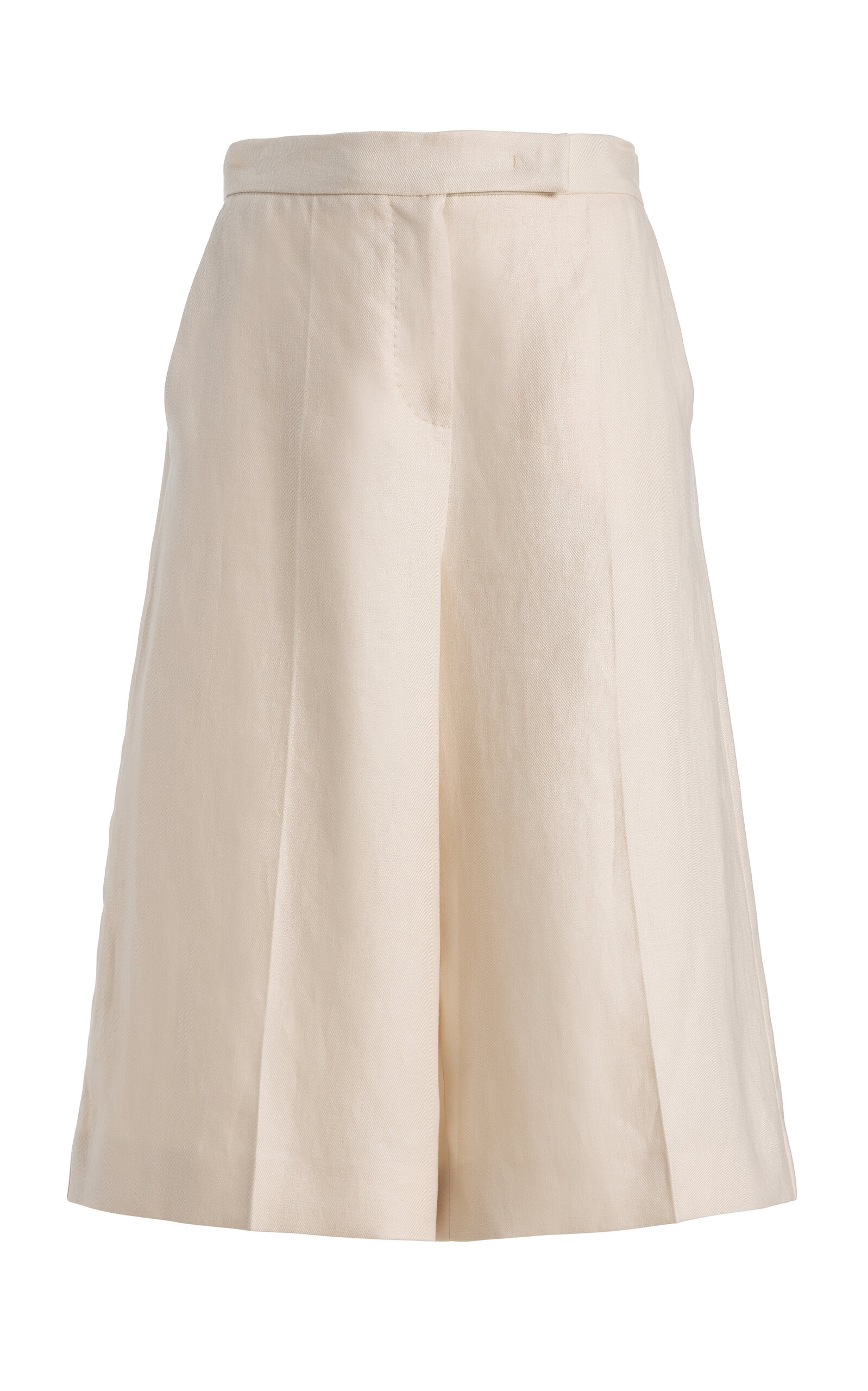 Max Mara Linen Twill Bermuda Shorts In Neutral